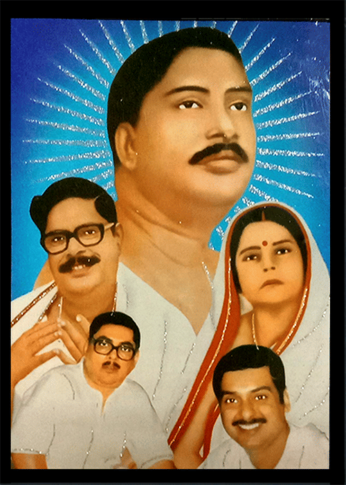     			ANUKUL CHANDRA THAKUR PARIBAR Sparkled Laminated Photo 8 (Width) x 11 (Length) inch on Wooden Base With Back Support & Wall Hanging Mount