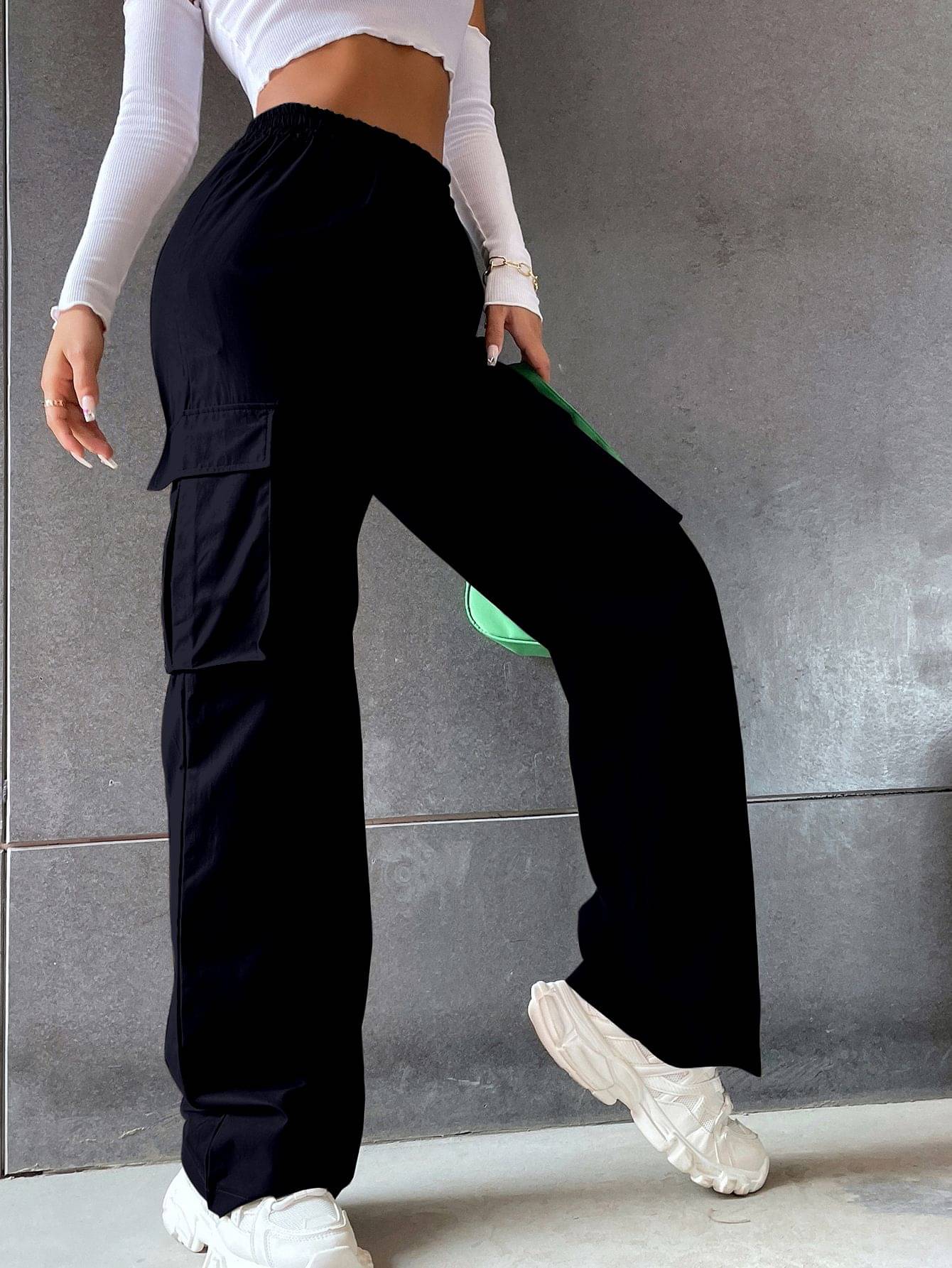     			Aahwan Women Cotton Blend Casual Trousers ( Navy Blue )
