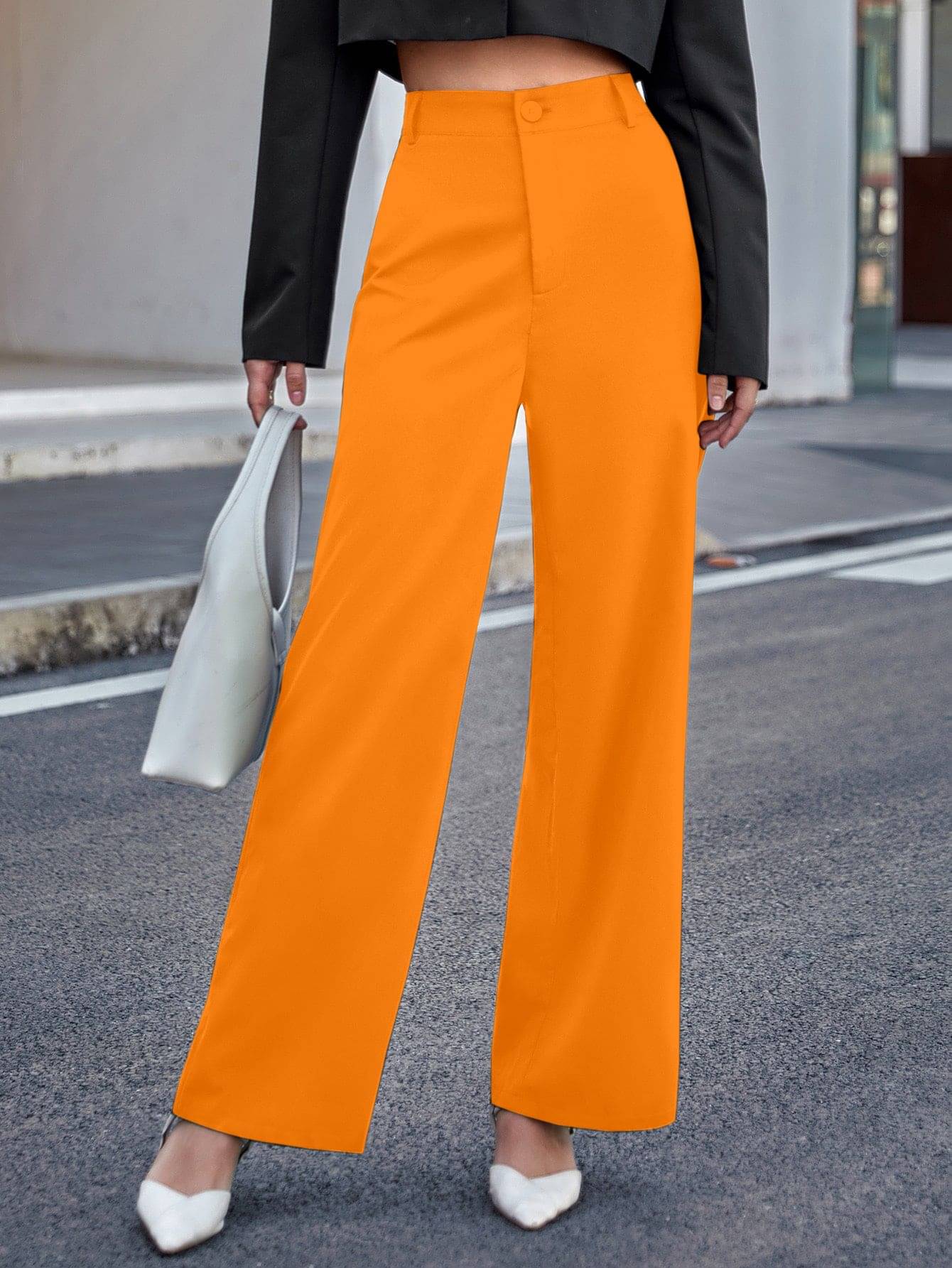     			Aahwan Women Polyester Casual Trousers ( Orange )