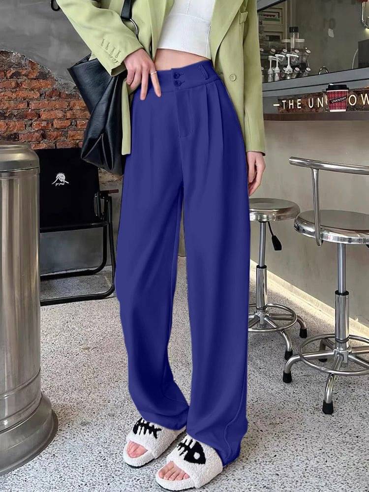     			Aahwan Women Polyester Casual Trousers ( Blue )