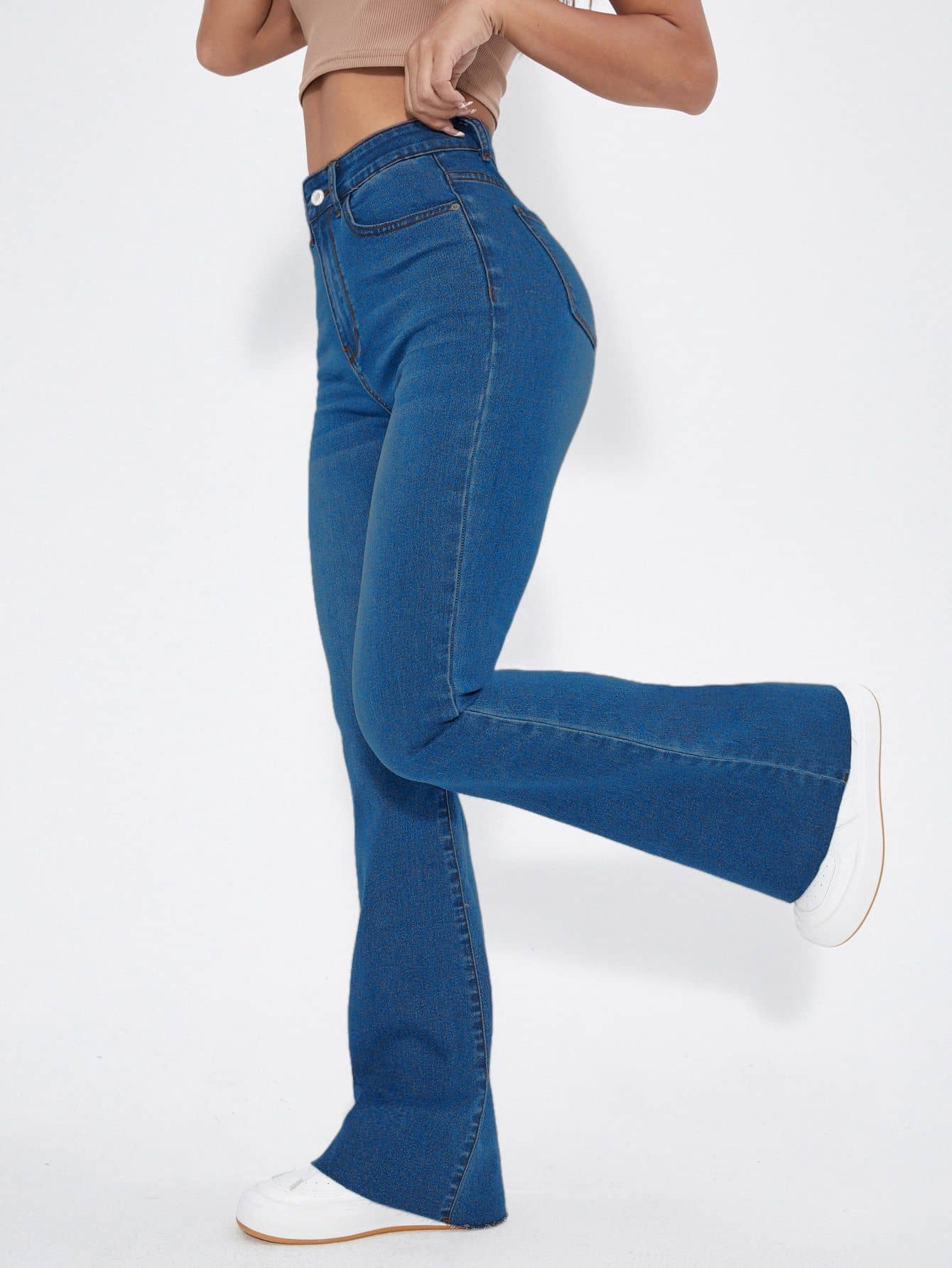 Aahwan Women's Bootcut Mid-Rise Jeans ( Dark Blue ) - Jeans | Buy online on ZillyBuy