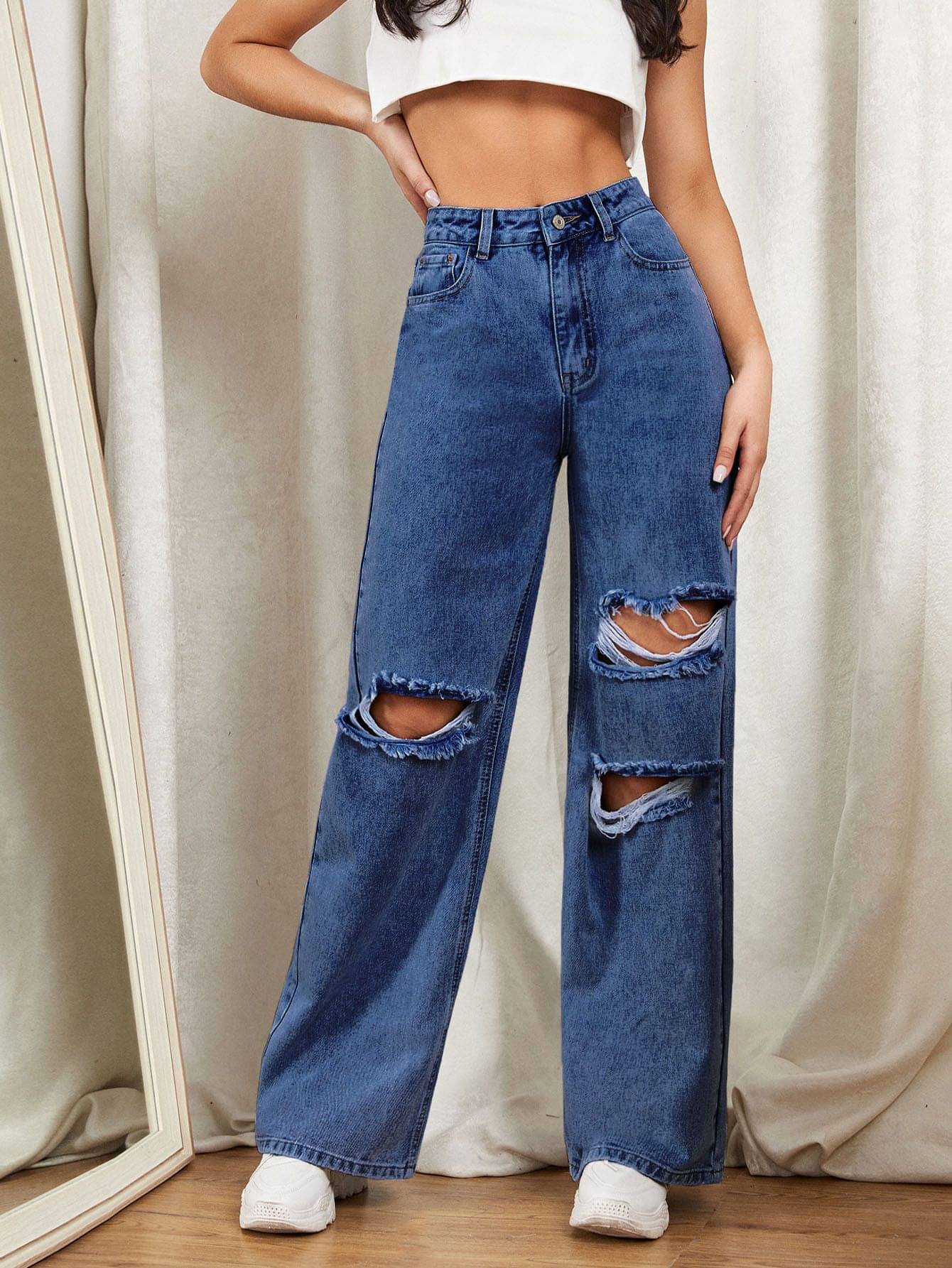     			Aahwan Women's Boyfriend Fit Mid-Rise Jeans ( Dark Blue )