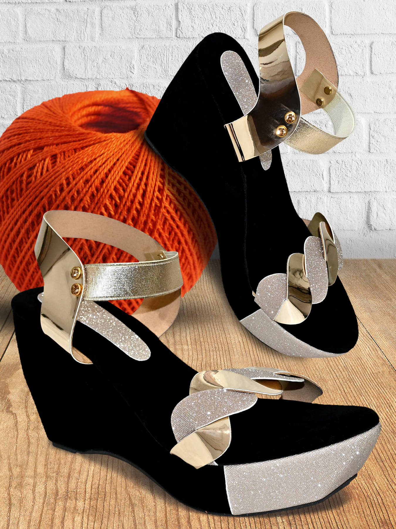     			Altek Gold Women's Sandal Heels