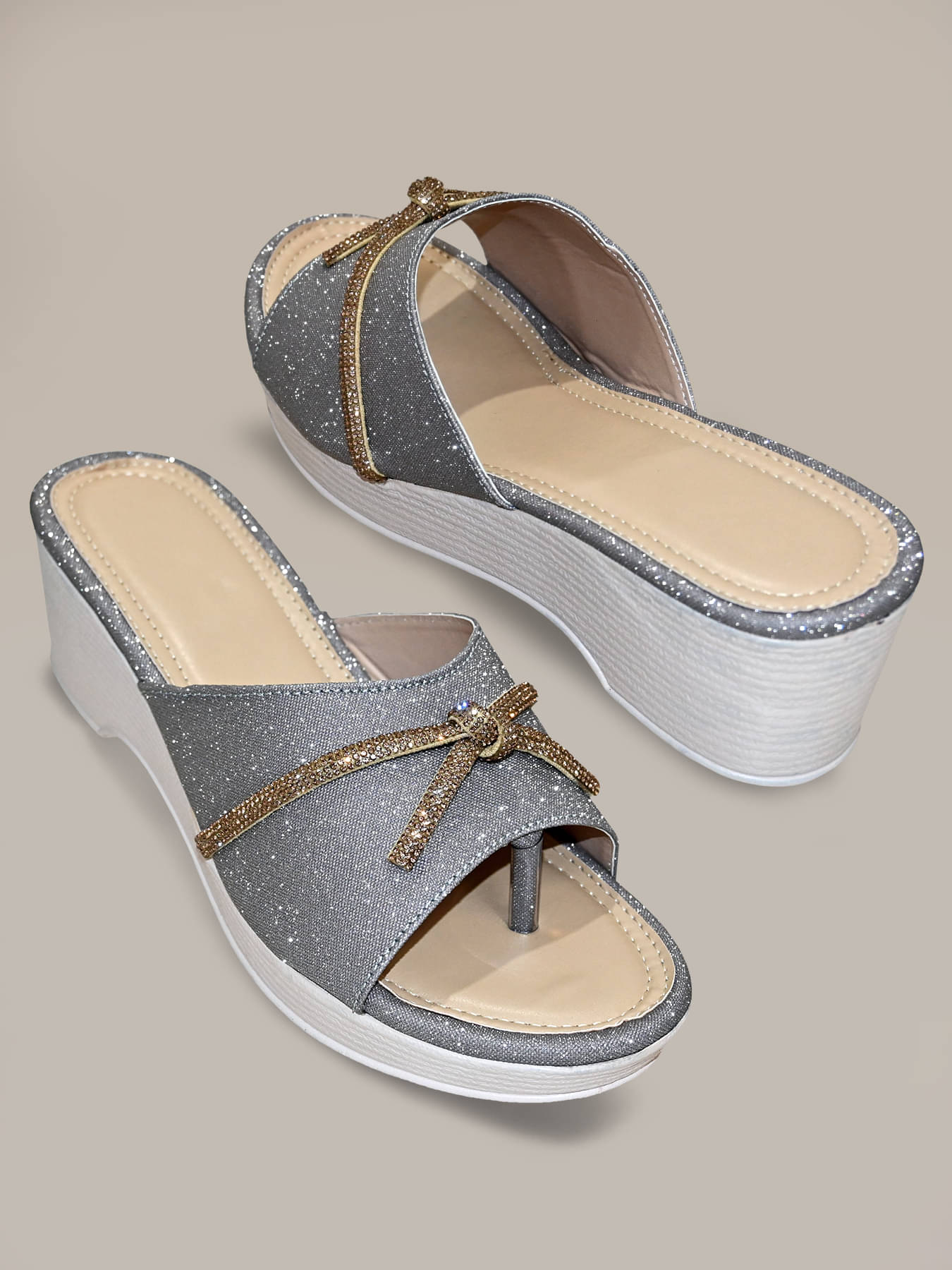     			Altek Gold Women's Slip On Heels