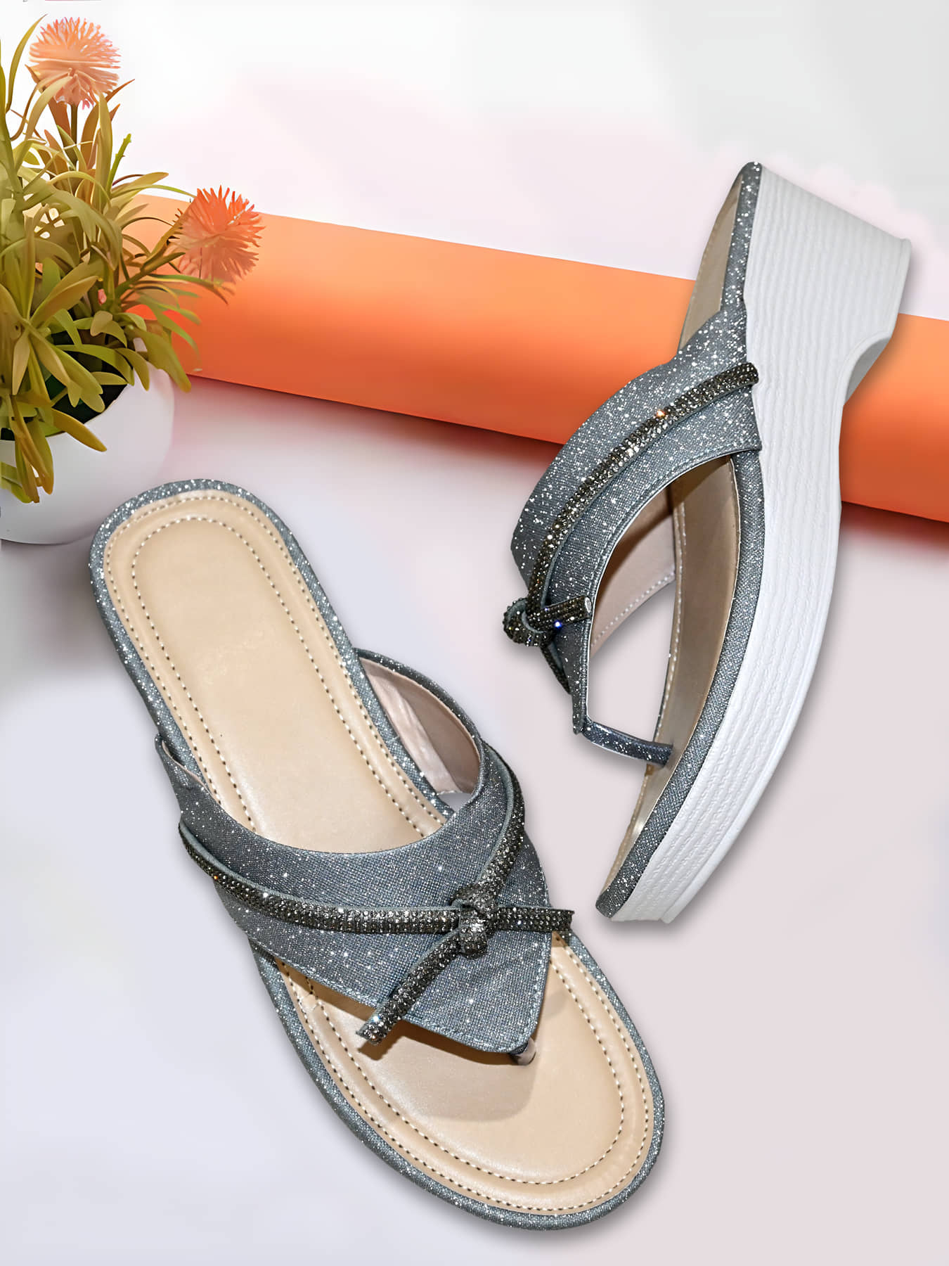 Altek Silver Women's Slip On Heels - Heels | Buy online on ZillyBuy