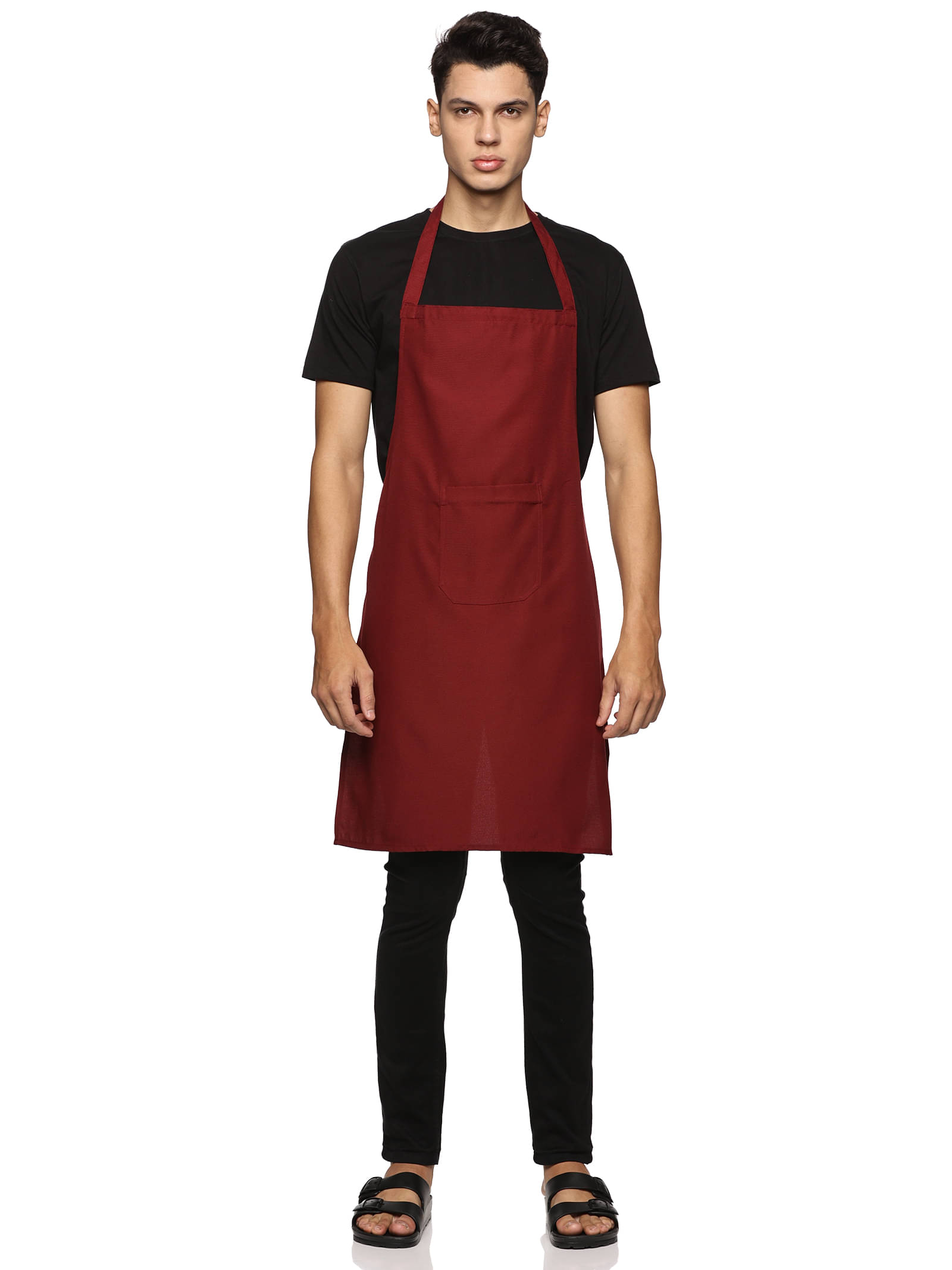     			BAAGAA Polyester Solid Kitchen Apron with 1 Center Pocket ( Pack of 1 )