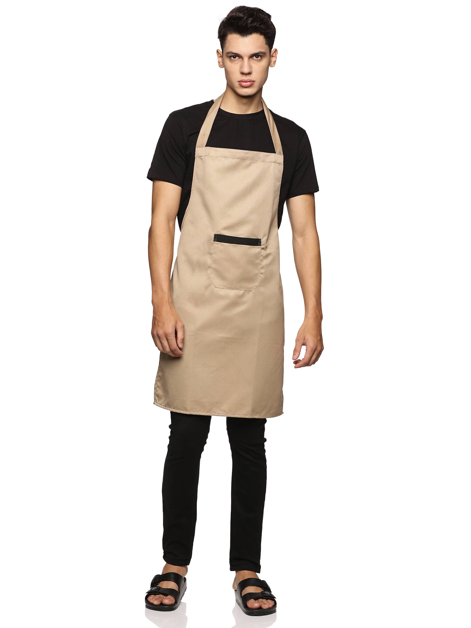     			BAAGAA Polyester Solid Kitchen Apron with 1 Center Pocket ( Pack of 1 )