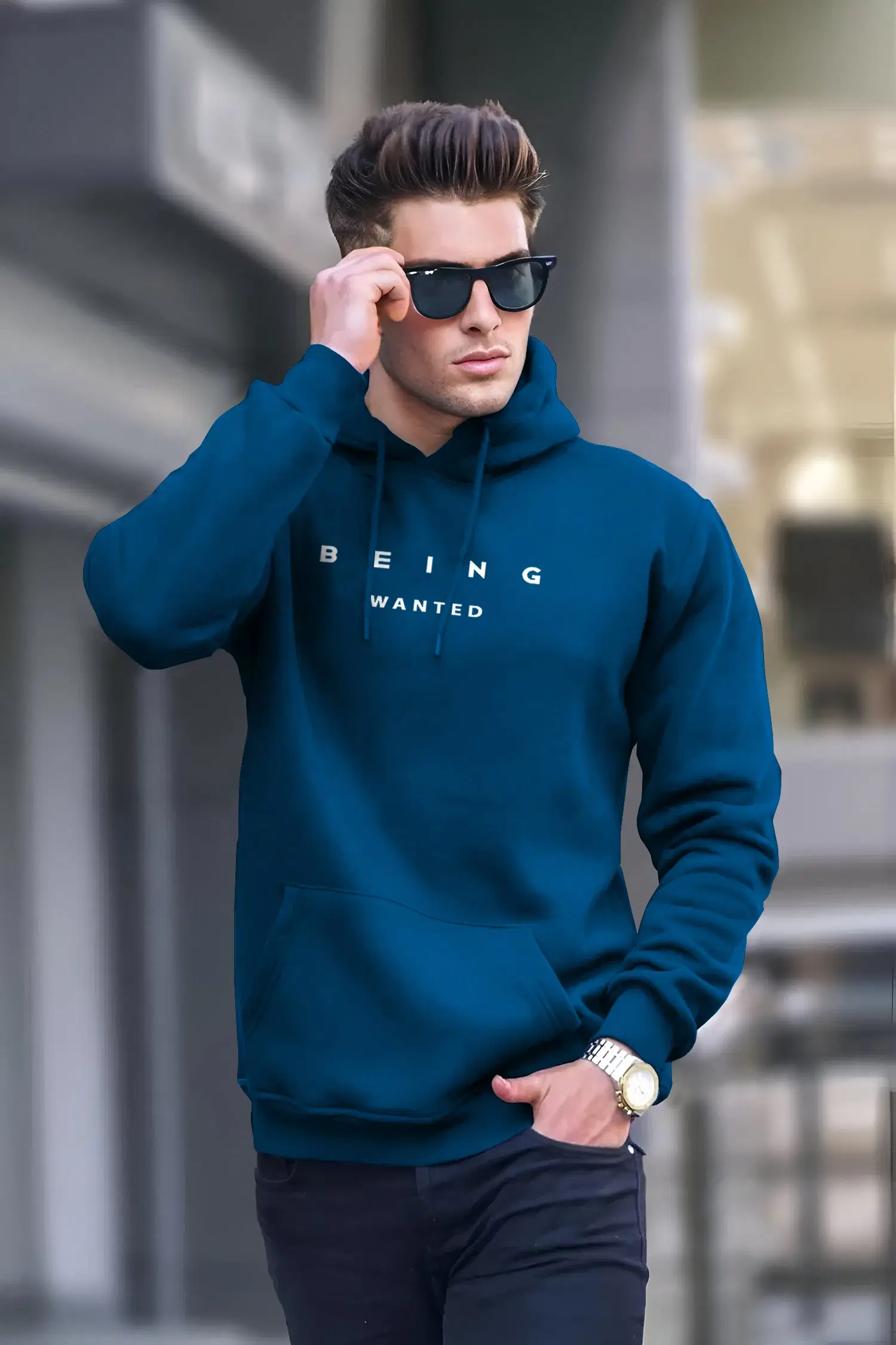 Being Wanted Cotton Hooded Men's Sweatshirt - Olive ( Pack of 1 ) Being Wanted Cotton Hooded Men's Sweatshirt - Olive ( Pack of 1 )
