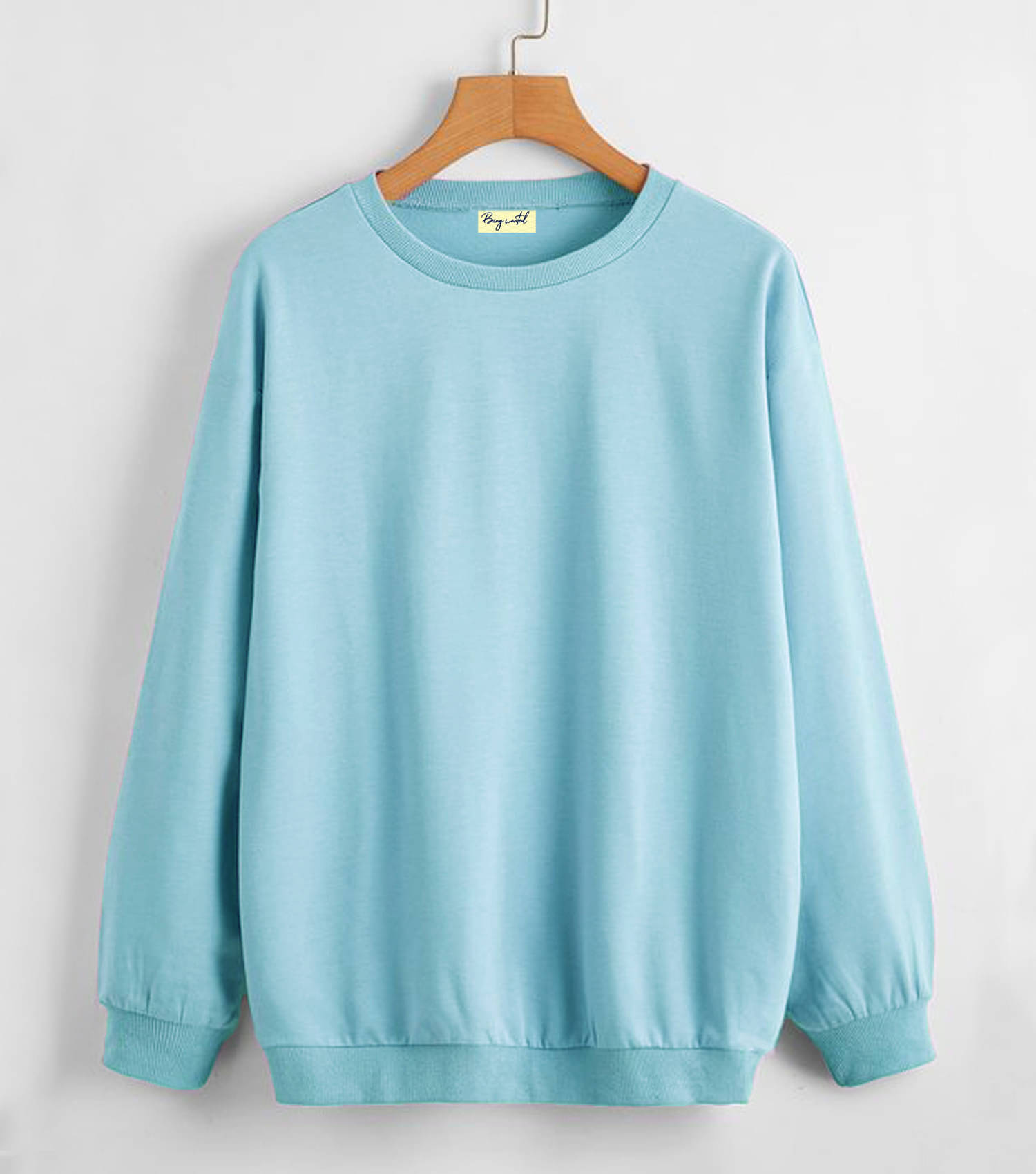    			Being Wanted Cotton Round Neck Men's Sweatshirt - Light Blue ( Pack of 1 )
