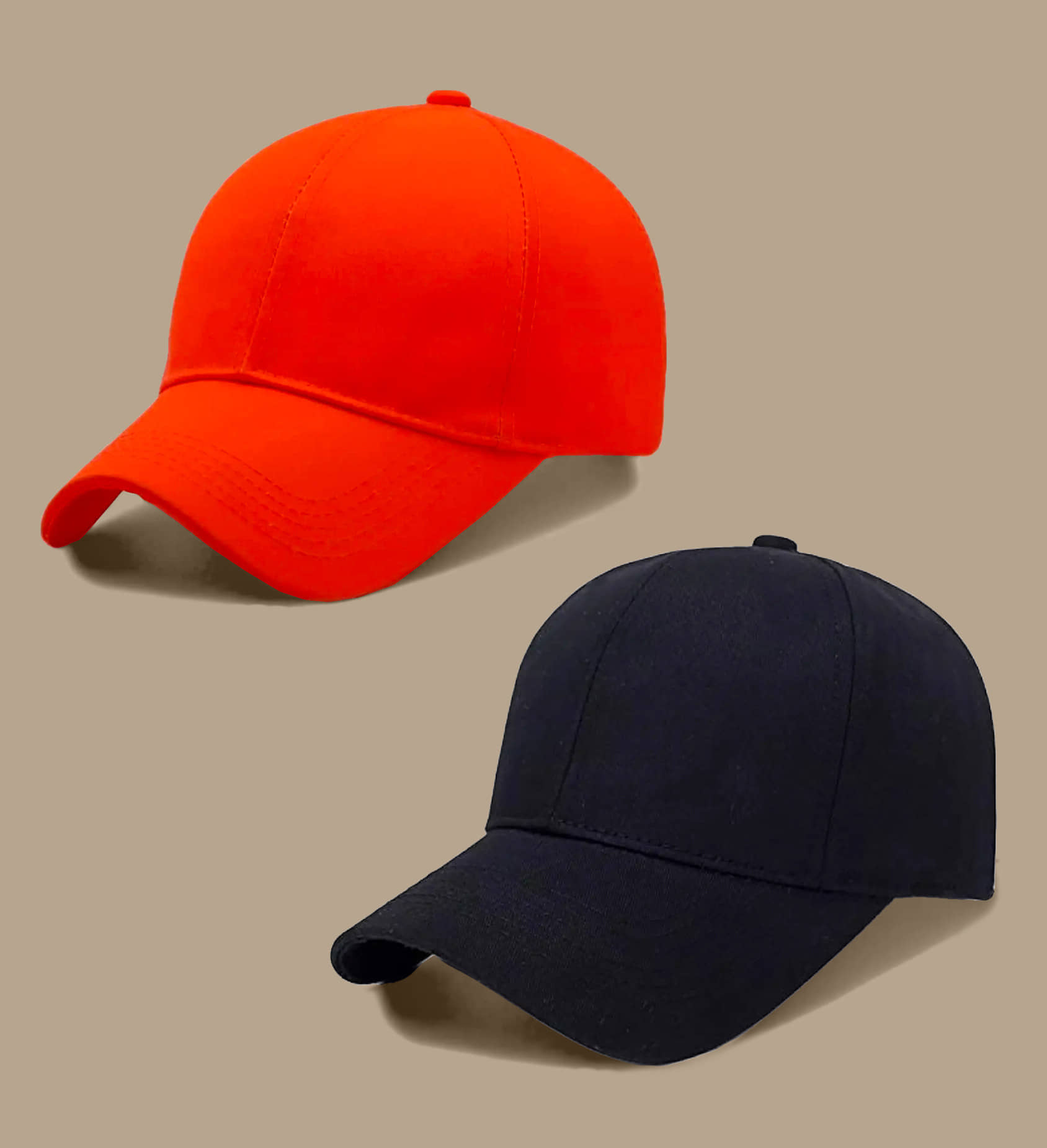 Bolax Orange Cotton Blend Women's Cap ( Pack of 2 )