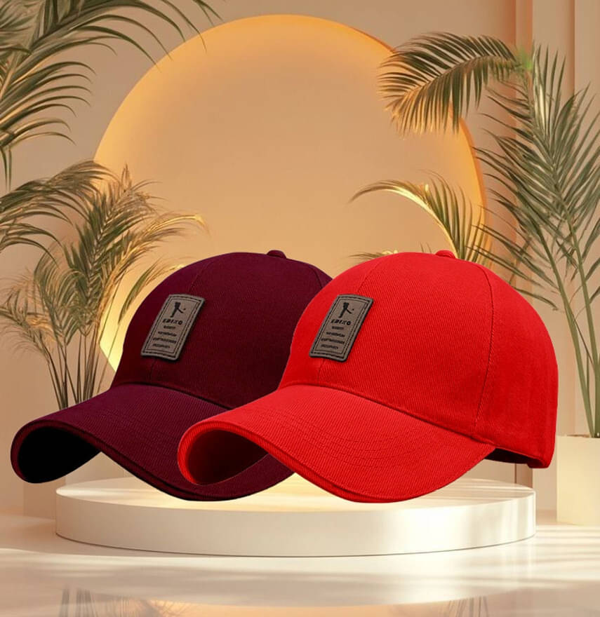     			Bolax Red Cotton Blend Women's Cap ( Pack of 2 )