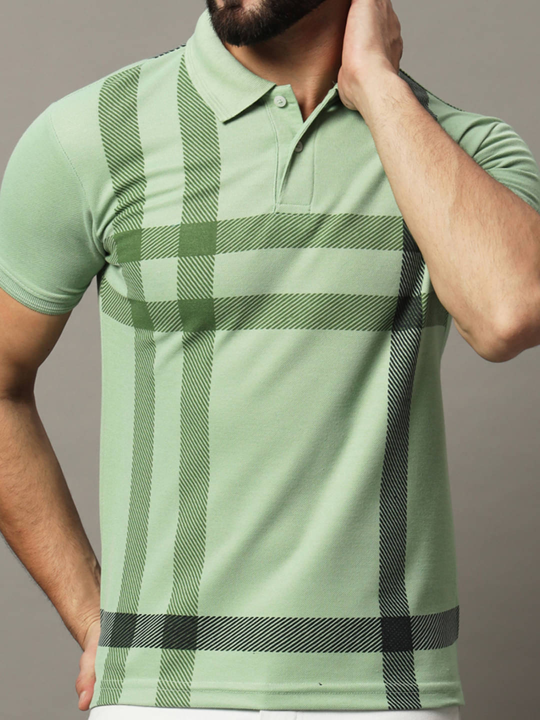     			COCOSOUL Men Polyester Regular Fit Printed Polo T Shirt ( Sea Green )
