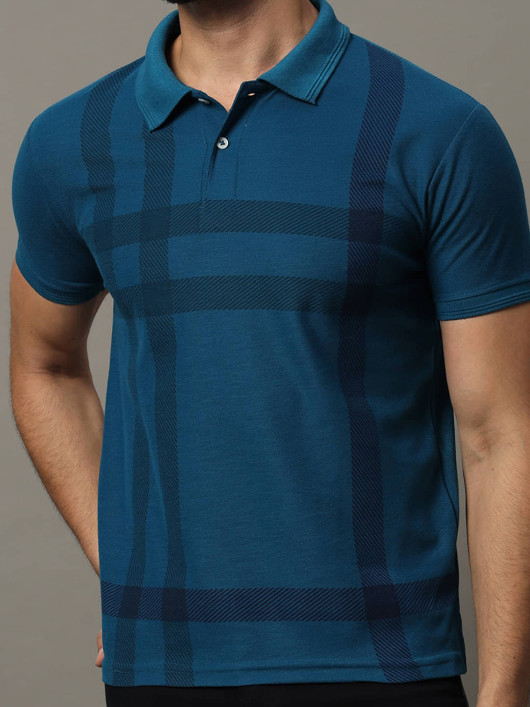 COCOSOUL Men Polyester Regular Fit Printed Polo T Shirt ( Teal Blue ) COCOSOUL Men Polyester Regular Fit Printed Polo T Shirt ( Teal Blue )