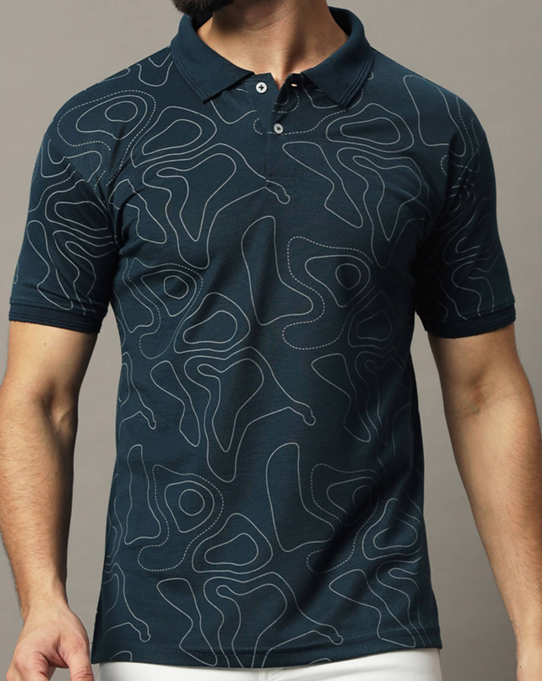 COCOSOUL Men Polyester Regular Fit Printed Polo T Shirt ( Dark Green )     			COCOSOUL Men Polyester Regular Fit Printed Polo T Shirt ( Dark Green )