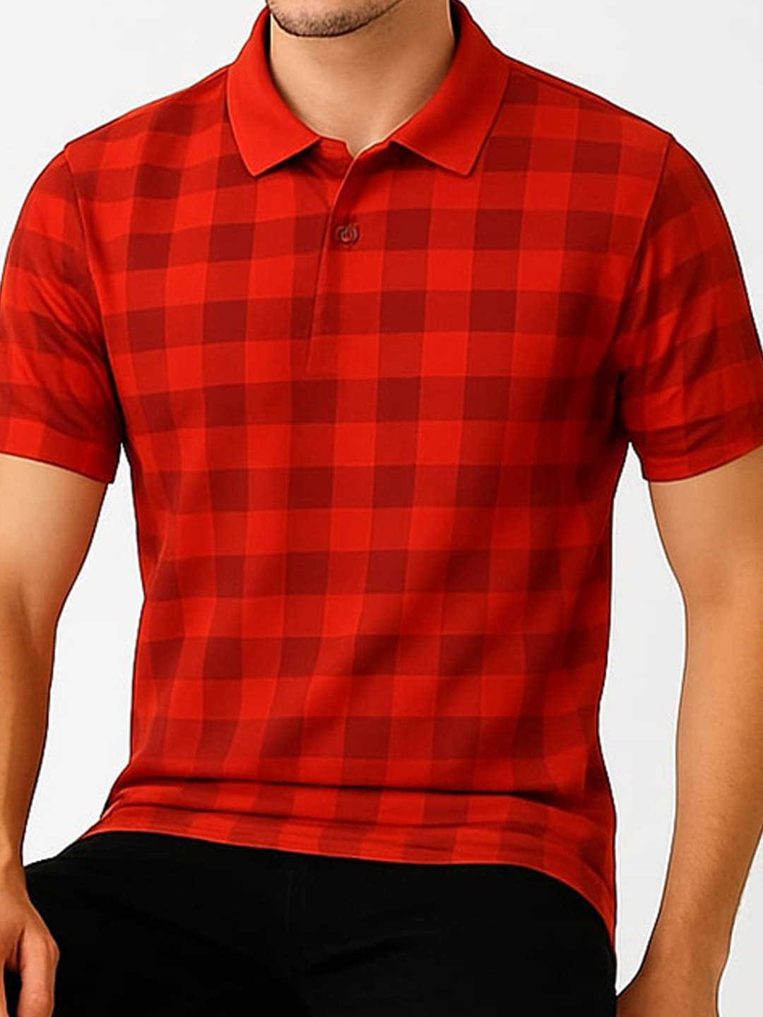     			COCOSOUL Men Polyester Regular Fit Printed Polo T Shirt ( Rust )