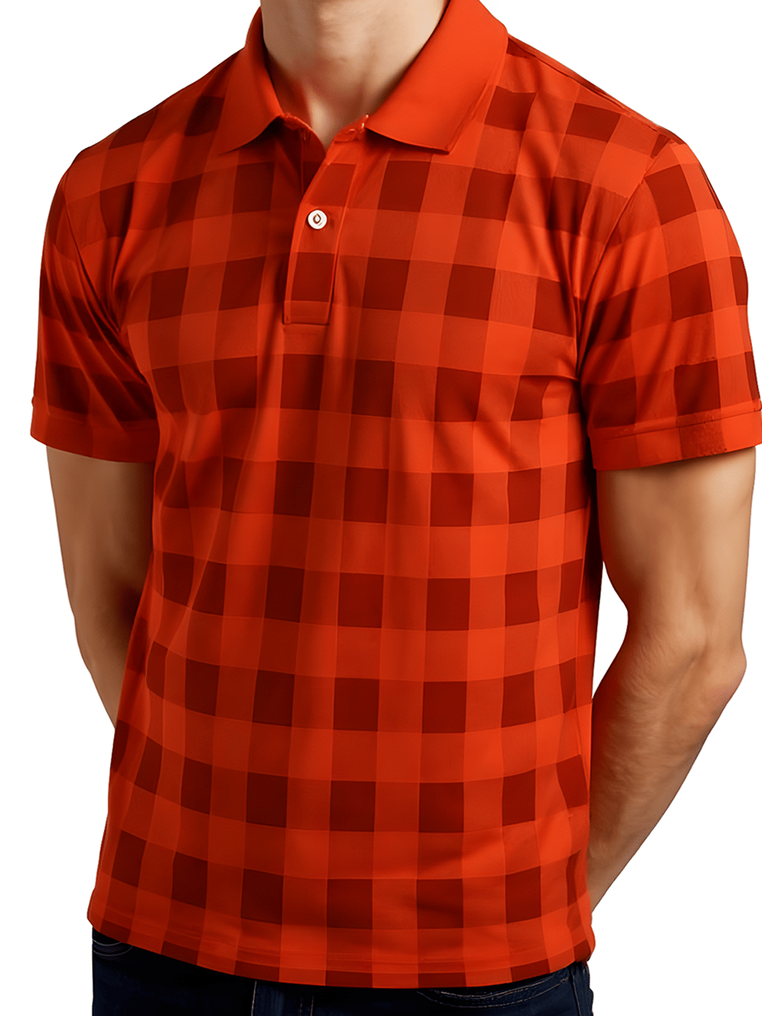     			COCOSOUL Men Polyester Regular Fit Printed Polo T Shirt ( Orange )