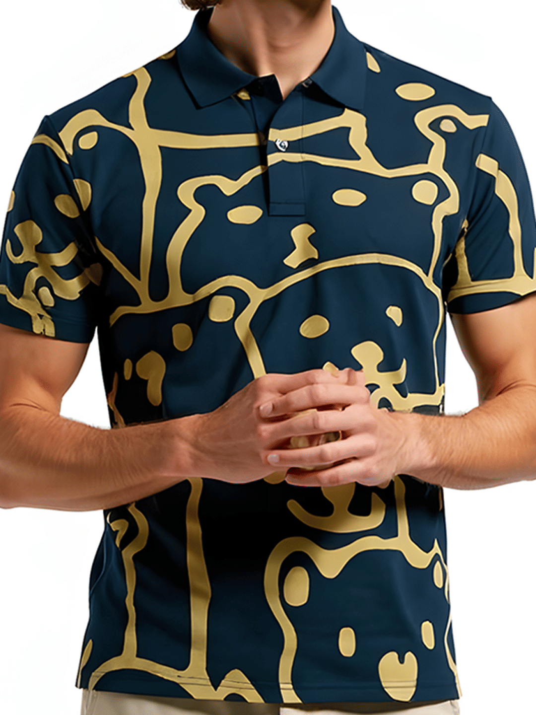     			COCOSOUL Men Polyester Regular Fit Printed Polo T Shirt ( Dark Green )