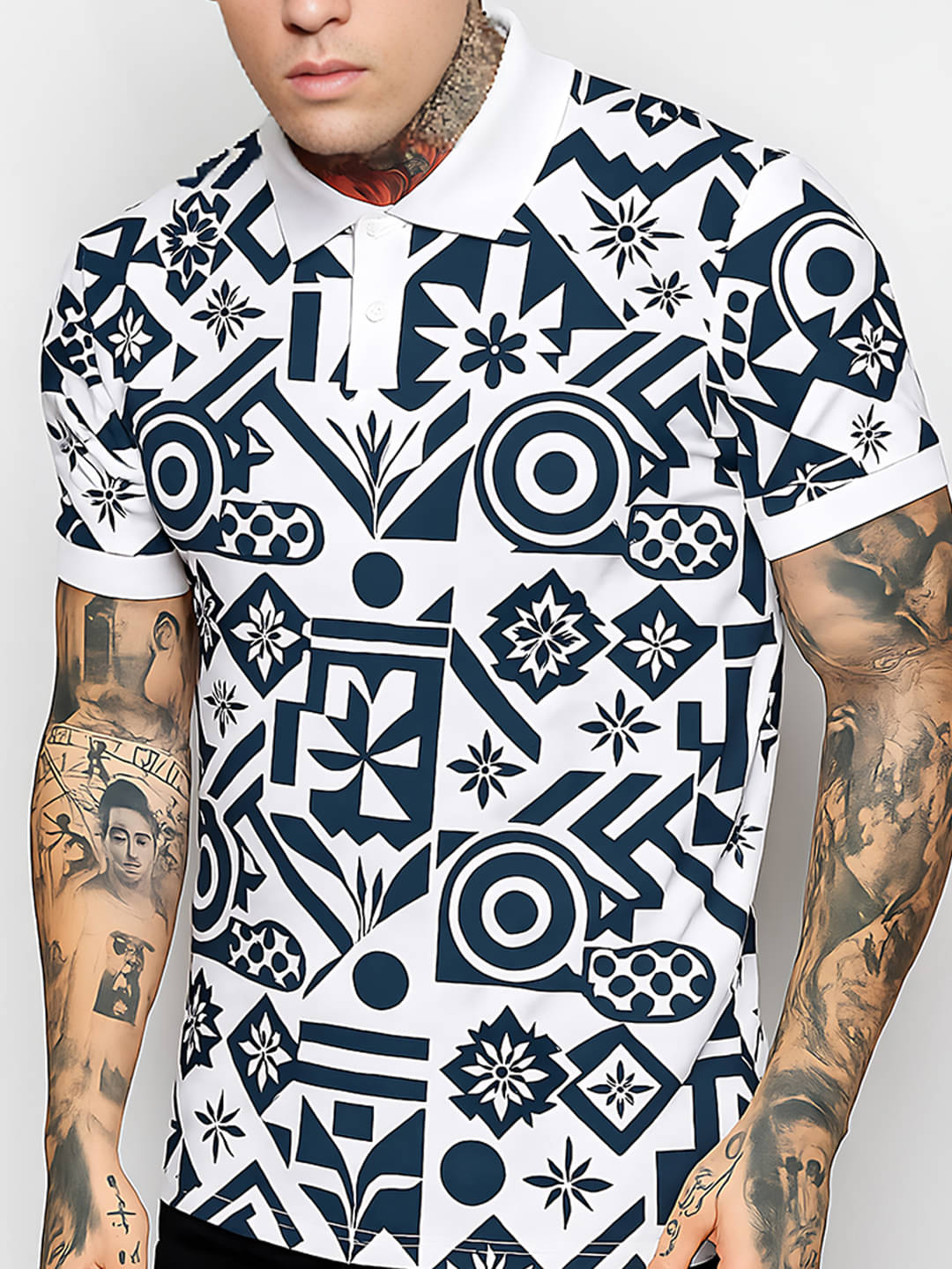     			COCOSOUL Men Polyester Regular Fit Printed Polo T Shirt ( White )