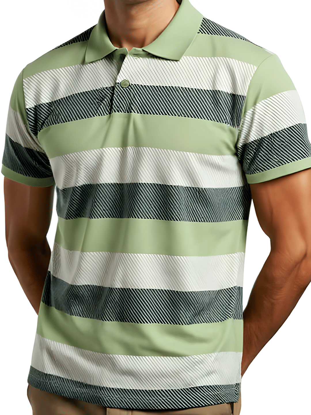     			COCOSOUL Men Polyester Regular Fit Printed Polo T Shirt ( Sea Green )