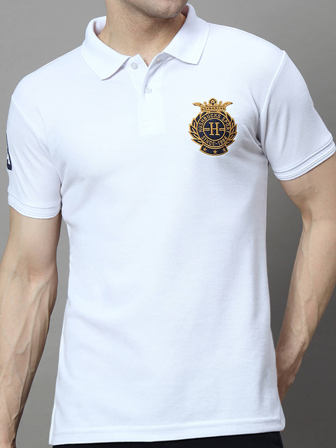 COCOSOUL Men Polyester Regular Fit Solid Polo T Shirt ( White ) COCOSOUL Men Polyester Regular Fit Solid Polo T Shirt ( White )