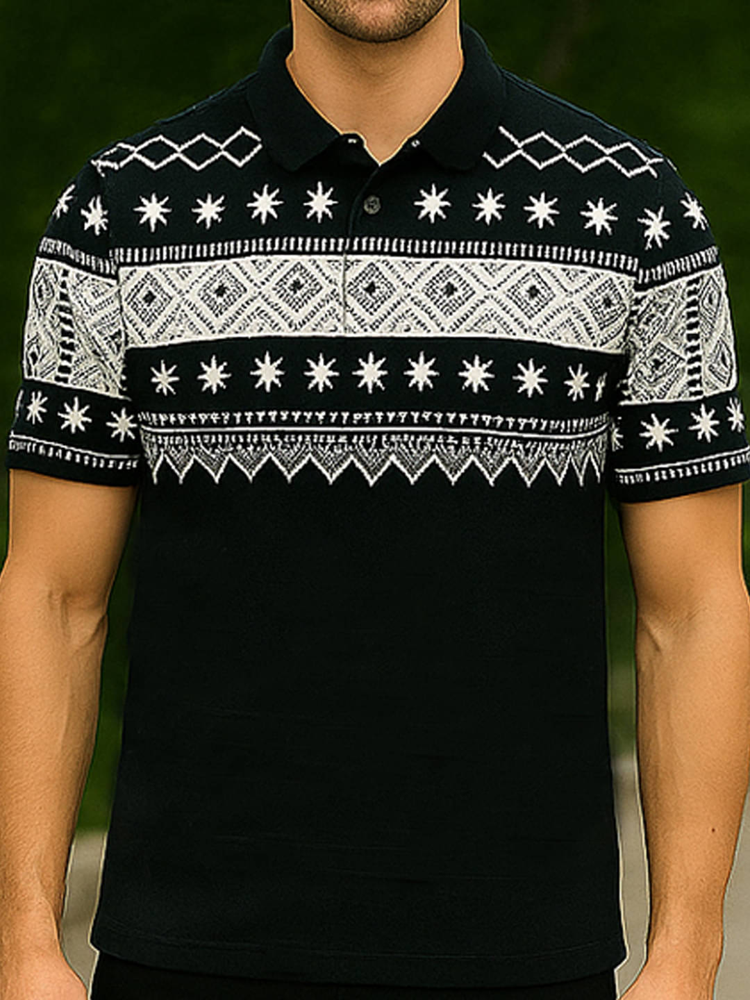     			COCOSOUL Men Polyester Regular Fit Printed Polo T Shirt ( Dark Green )
