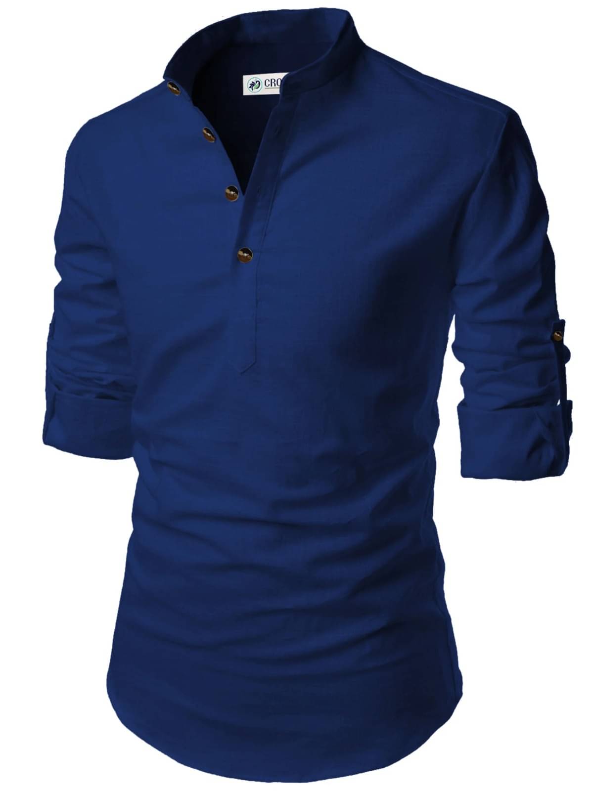 CROWNTAIL Blue Cotton Men's Regular Kurta ( Pack of 1 ) CROWNTAIL Blue Cotton Men's Regular Kurta ( Pack of 1 )