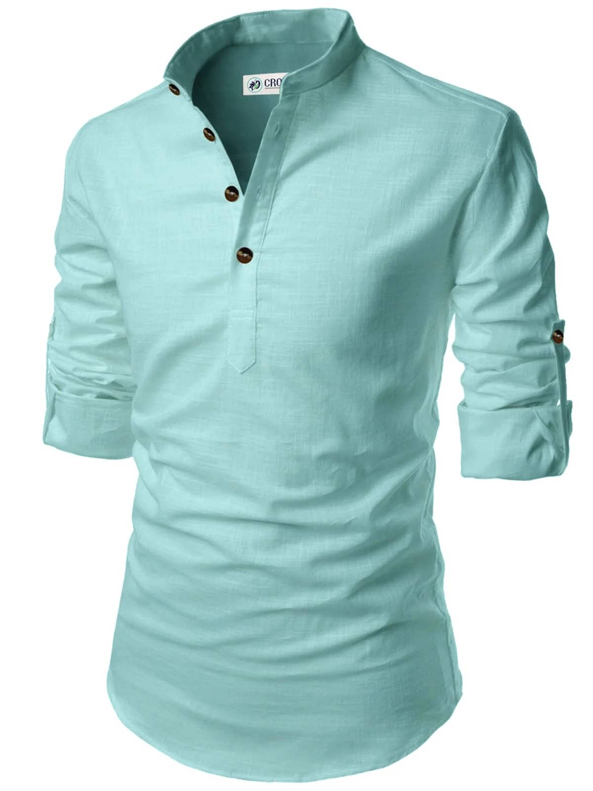 CROWNTAIL Green Cotton Men's Regular Kurta ( Pack of 1 ) CROWNTAIL Green Cotton Men's Regular Kurta ( Pack of 1 )