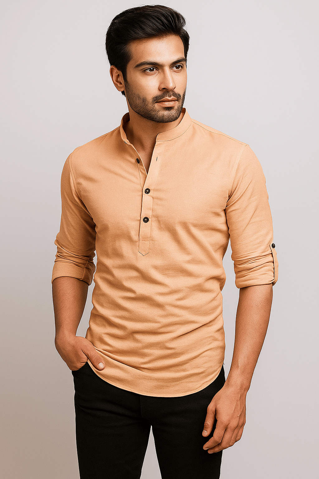     			CROWNTAIL Orange Cotton Men's Regular Kurta ( Pack of 1 )