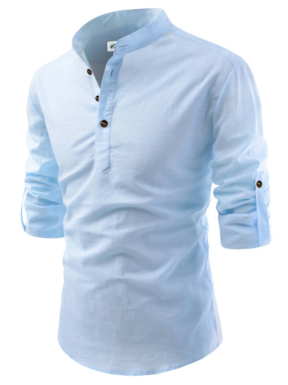     			CROWNTAIL Sky Blue Cotton Men's Regular Kurta ( Pack of 1 )