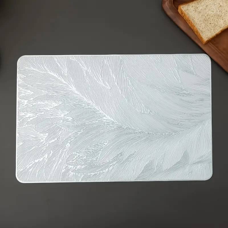     			Dakshya Industries PVC Floral Rectangle Table Mats ( 45 cm x 30 cm ) Pack of 6 - Silver