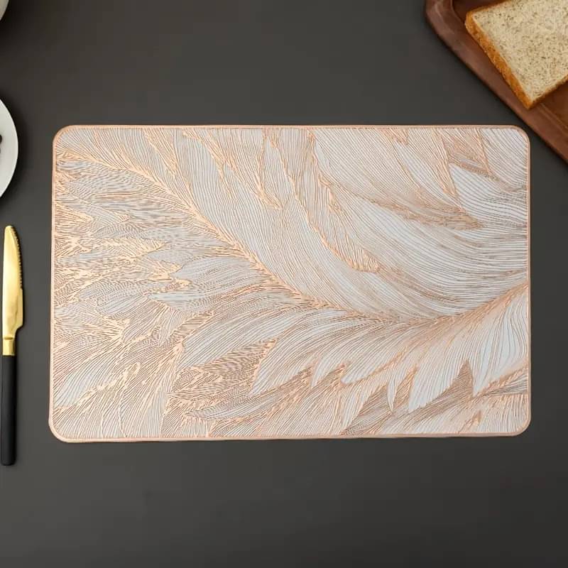 Dakshya Industries PVC Floral Rectangle Table Mats ( 45 cm x 30 cm ) Pack of 6 - Copper Dakshya Industries PVC Floral Rectangle Table Mats ( 45 cm x 30 cm ) Pack of 6 - Copper