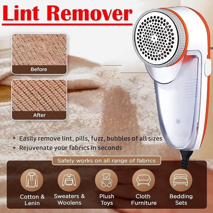     			Electric Lint Remover and Fabric Shaver | Powerful Clothes Defuzzer for Sweaters, Blankets, Wool, Cotton, and Upholstery | Rechargeable, Portable, Easy to Clean, Gentle Yet Effective Fabric Care Tool
