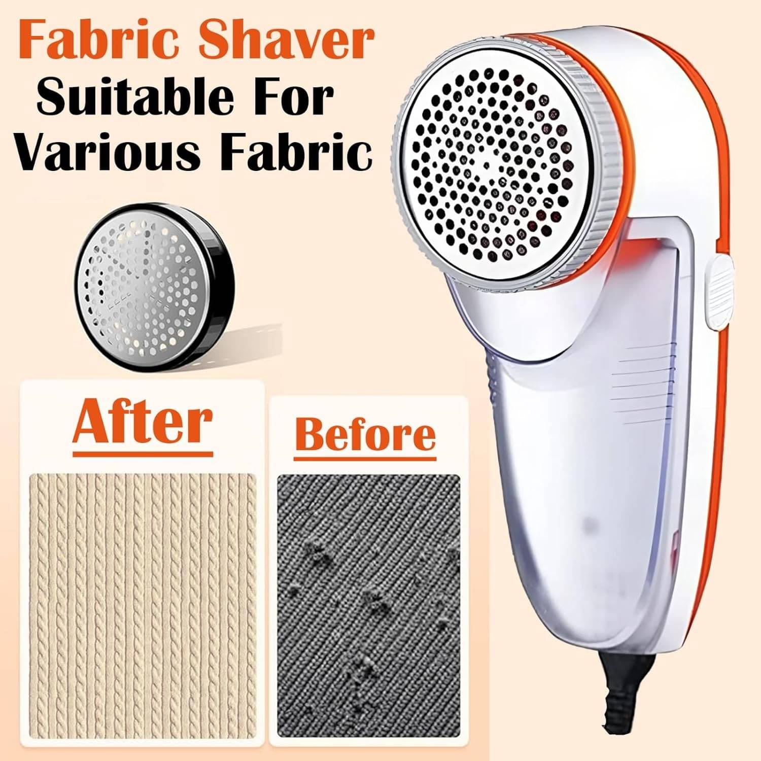     			Electric Lint Remover and Fabric Shaver | Powerful Clothes Defuzzer for Sweaters, Blankets, Wool, Cotton, and Upholstery | Rechargeable, Portable, Easy to Clean, Gentle Yet Effective Fabric Care Tool