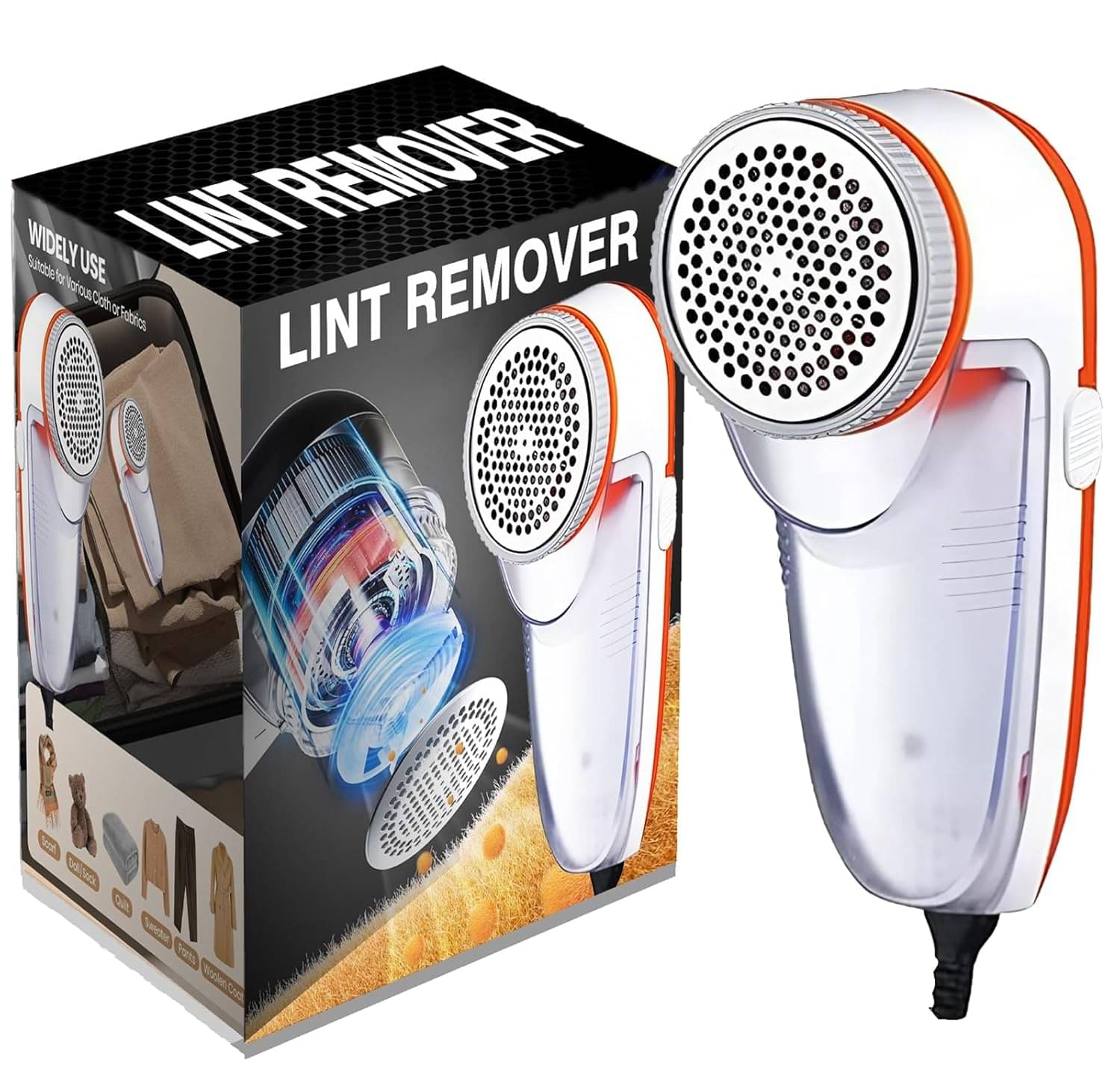     			Electric Lint Remover and Fabric Shaver | Powerful Clothes Defuzzer for Sweaters, Blankets, Wool, Cotton, and Upholstery | Rechargeable, Portable, Easy to Clean, Gentle Yet Effective Fabric Care Tool