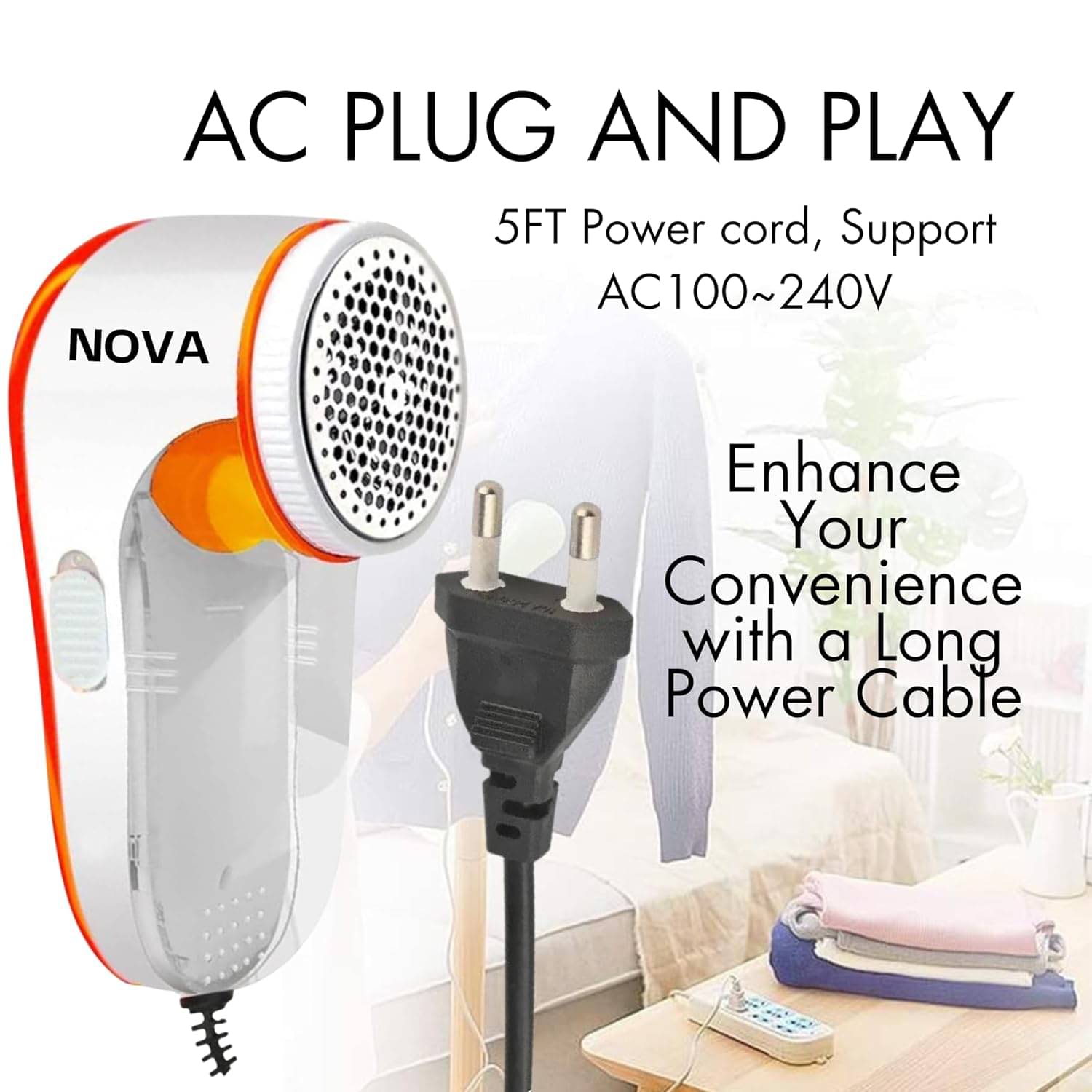     			Electric Lint Remover and Fabric Shaver | Powerful Clothes Defuzzer for Sweaters, Blankets, Wool, Cotton, and Upholstery | Rechargeable, Portable, Easy to Clean, Gentle Yet Effective Fabric Care Tool