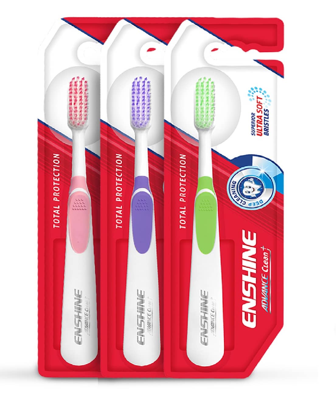 Enshine Advance Clean Toothbrush for Deep Cleaning, Enamel Protection & Oral Hygiene (Pack Of 3)