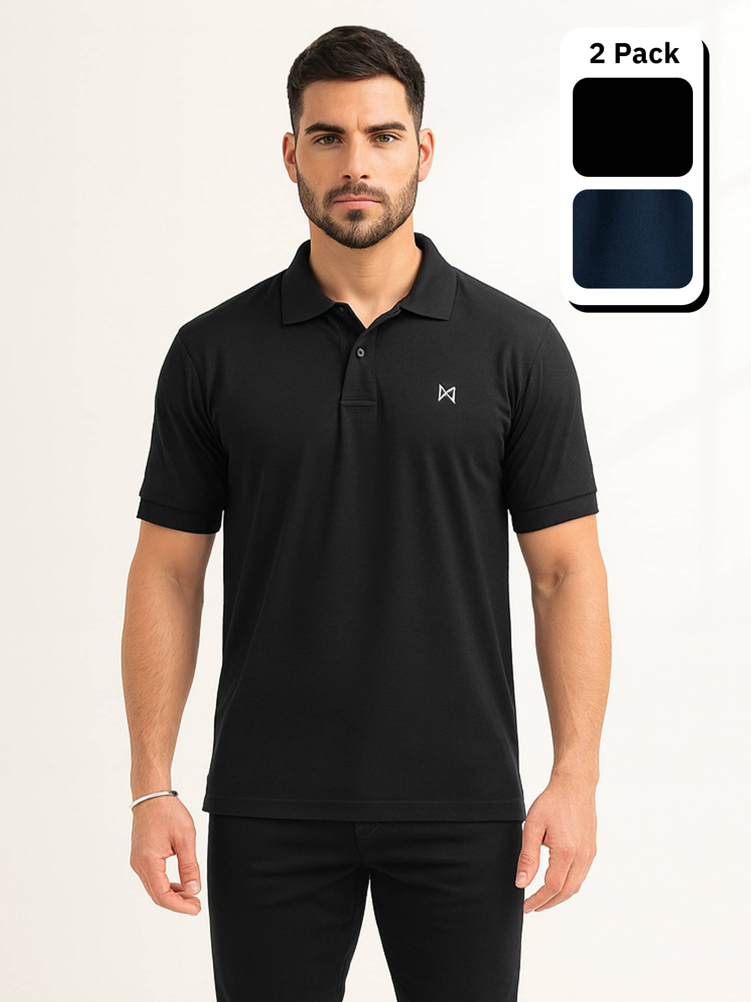     			Force NXT Multicolor Polyester Regular Fit Men's Sports Polo T-Shirt ( Pack of 2 )