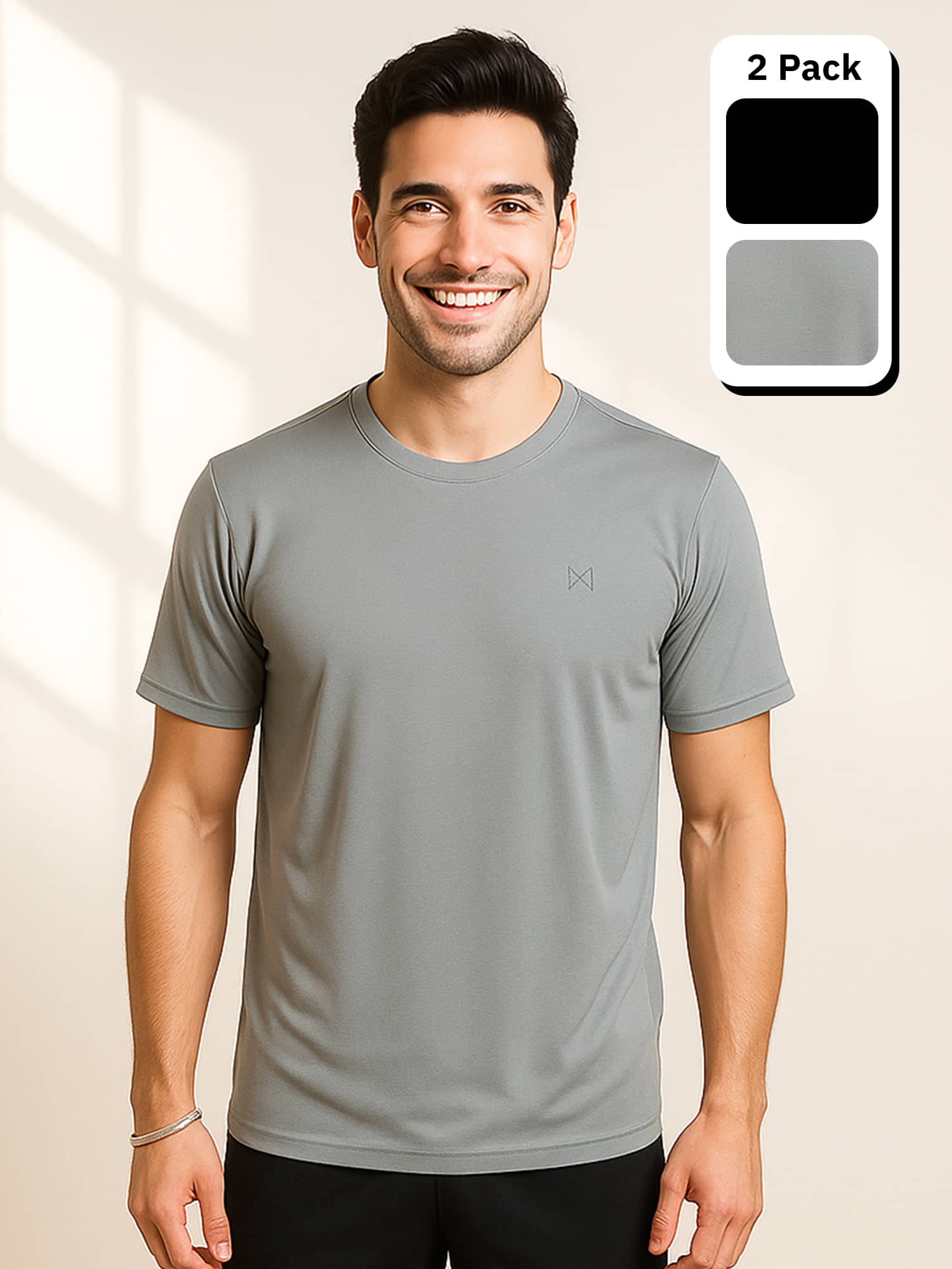 Force NXT Multicolor Polyester Regular Fit Men's Sports T-Shirt ( Pack of 2 ) Force NXT Multicolor Polyester Regular Fit Men's Sports T-Shirt ( Pack of 2 )