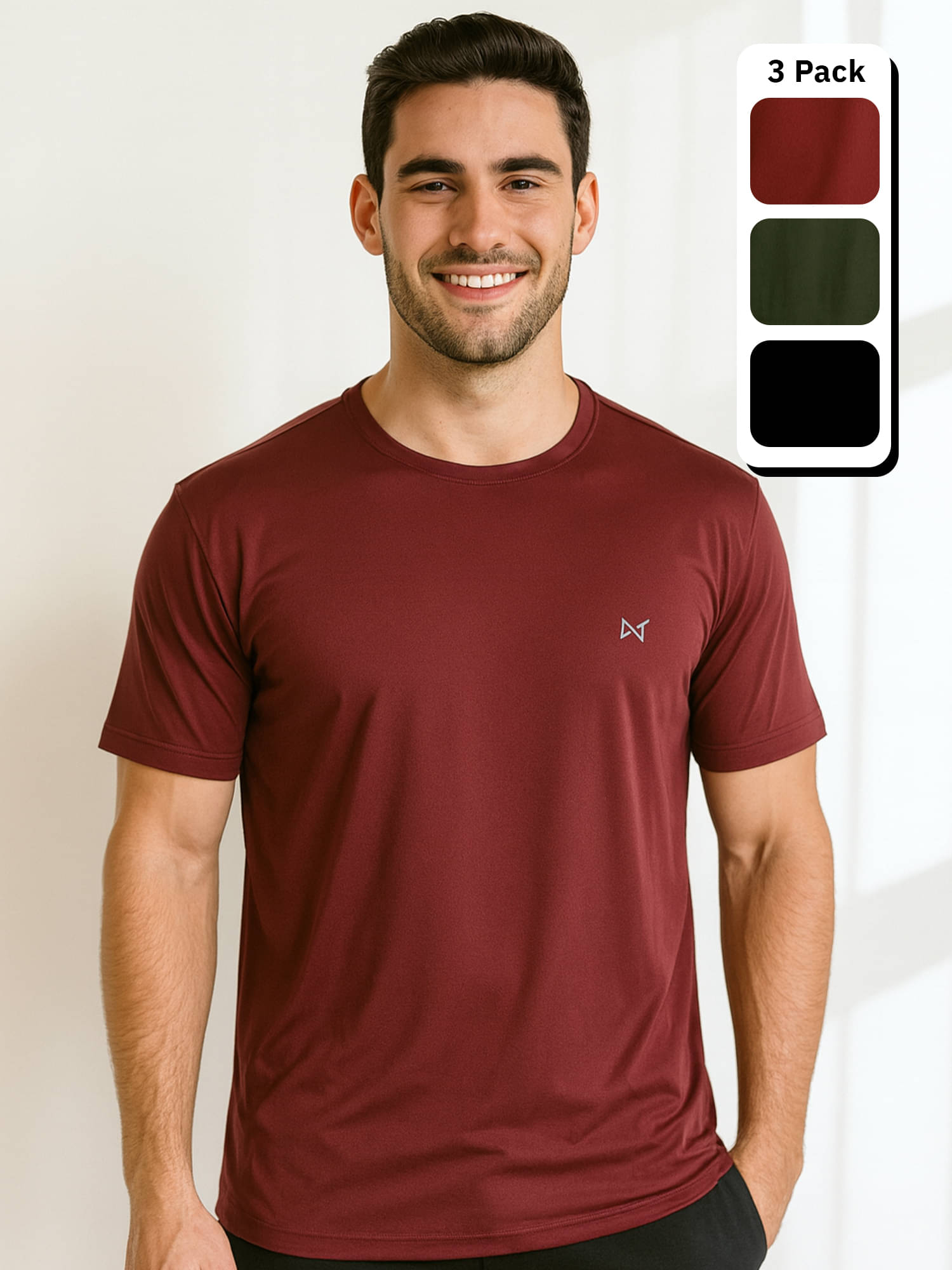 Force NXT Multicolor Polyester Regular Fit Men's Sports T-Shirt ( Pack of 3 )     			Force NXT Multicolor Polyester Regular Fit Men's Sports T-Shirt ( Pack of 3 )