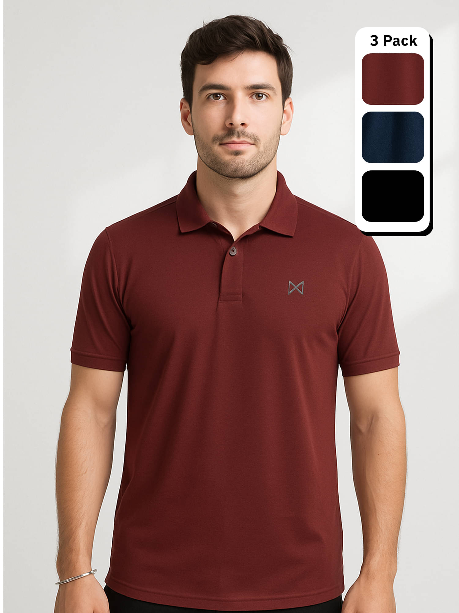     			Force NXT Multicolor Polyester Regular Fit Men's Sports Polo T-Shirt ( Pack of 3 )