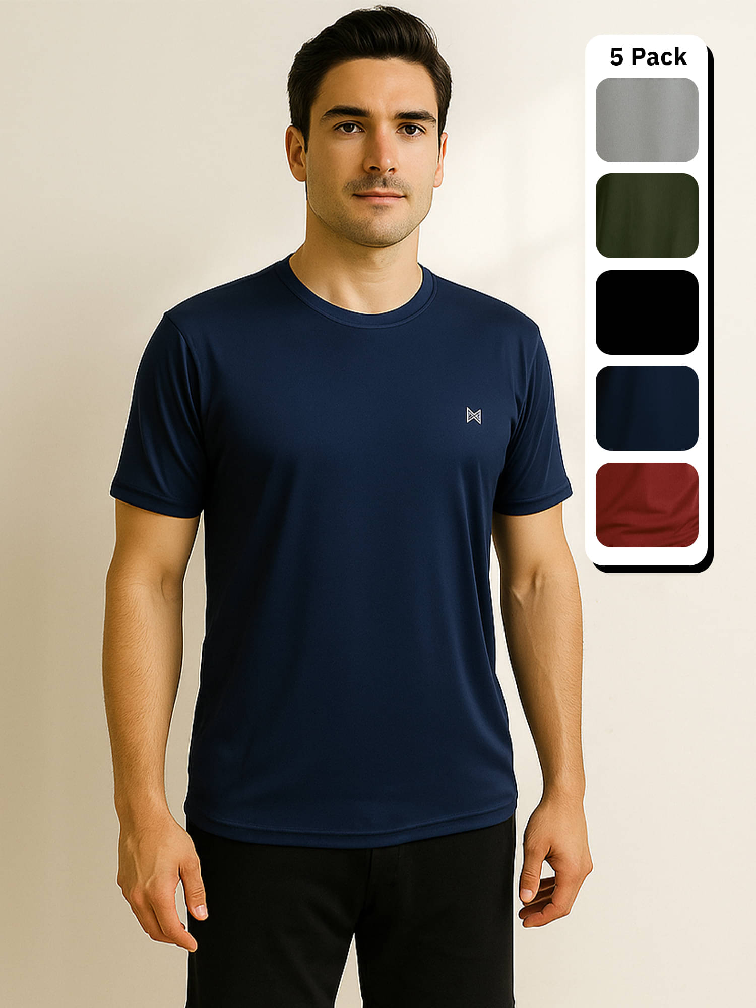     			Force NXT Multicolor Polyester Regular Fit Men's Sports T-Shirt ( Pack of 5 )