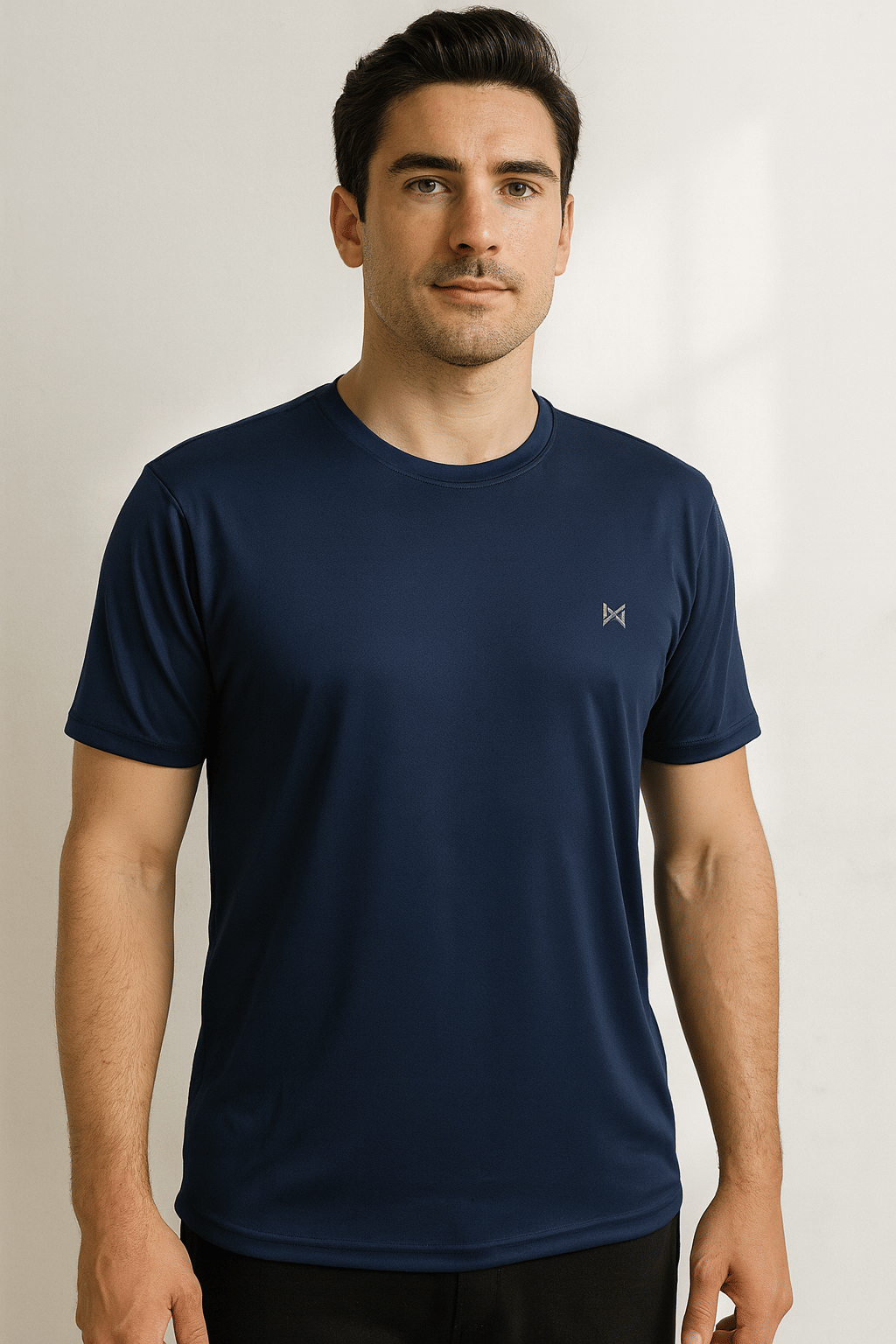 Force NXT Navy Polyester Regular Fit Men's Sports T-Shirt ( Pack of 1 )