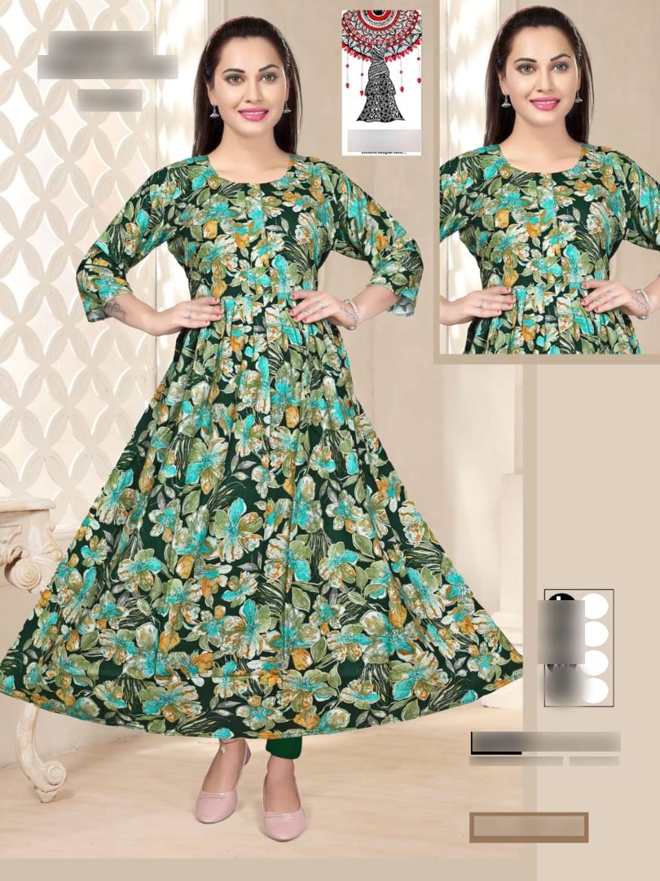     			GENERIC MR. AADIL RAZA COLLECTION Women Crepe Printed A-line Kurti ( Green )