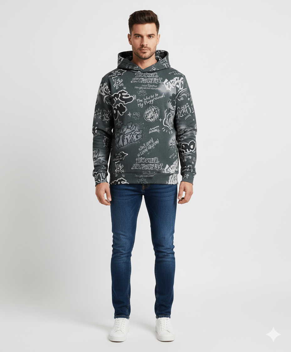 HARPITA Fleece Hooded Men's Sweatshirt - Grey ( Pack of 1 )     			HARPITA Fleece Hooded Men's Sweatshirt - Grey ( Pack of 1 )