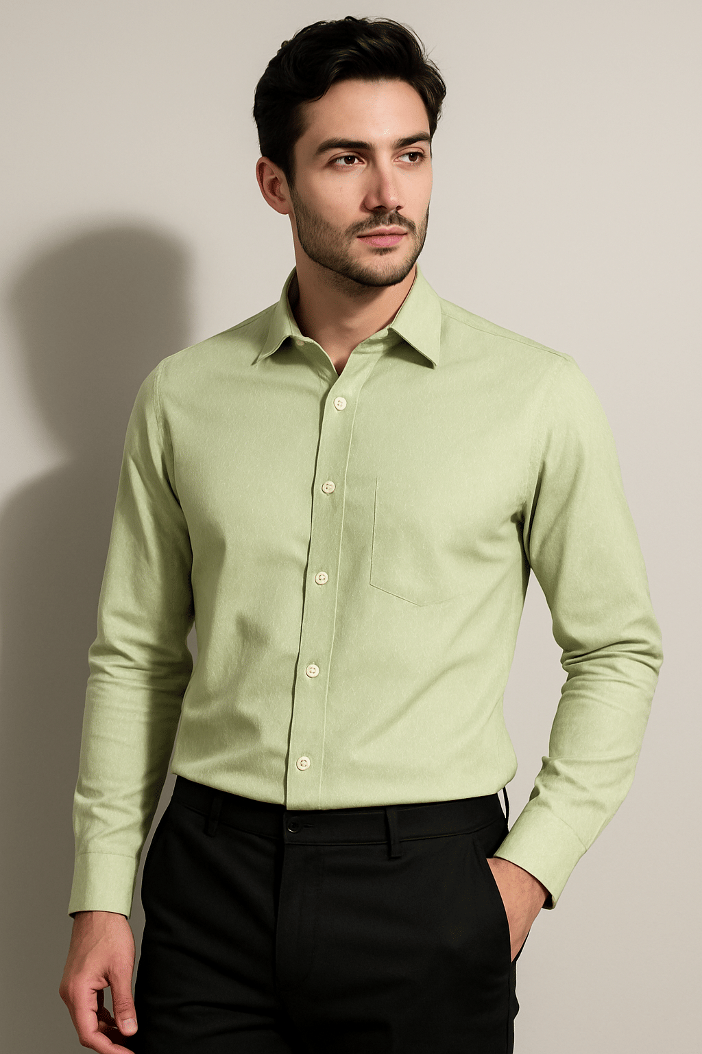     			HETIERS 100% Cotton Slim Fit Self Design Full Sleeves Men's Casual Shirt - White ( Pack of 1 )