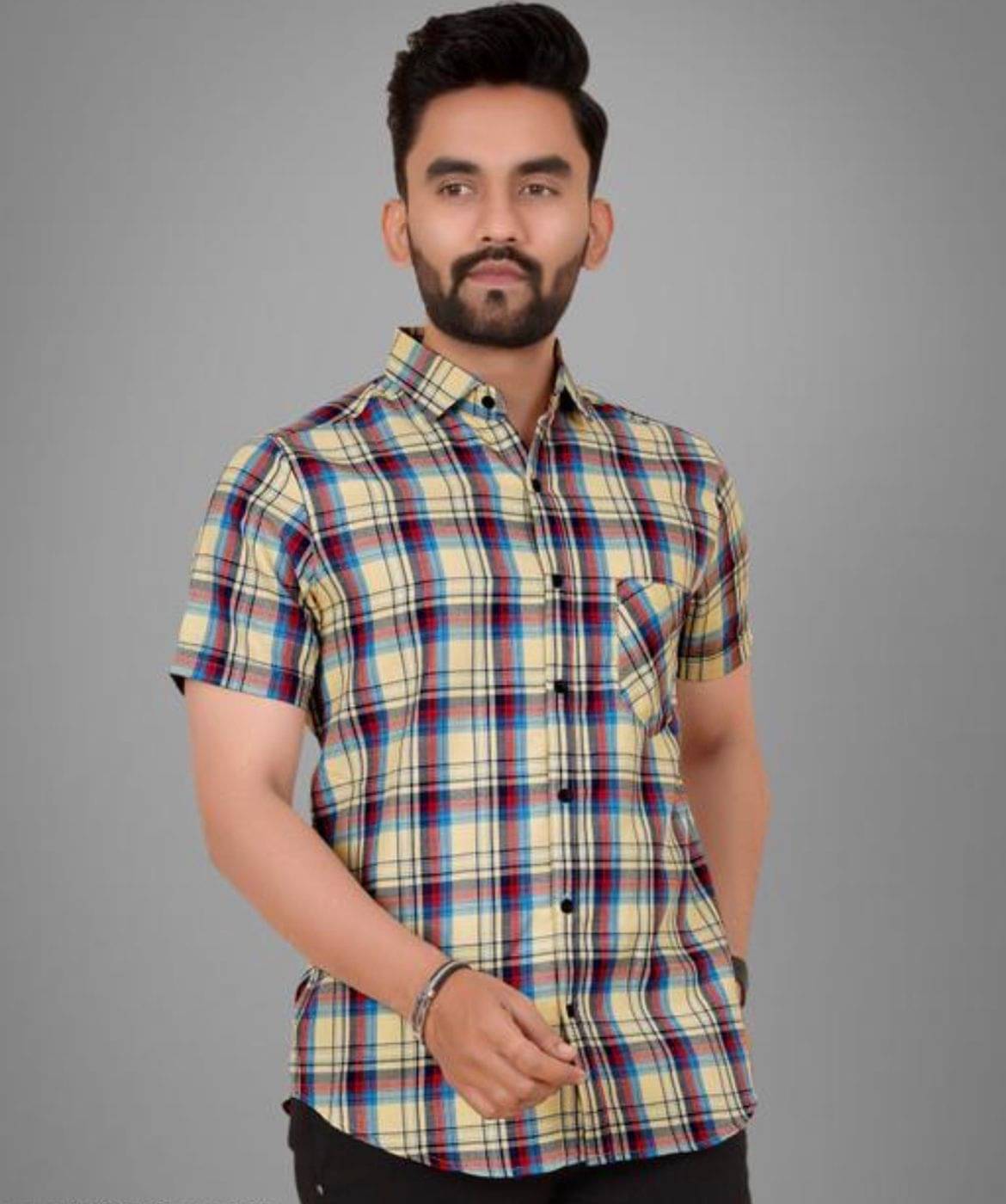     			Helix Attire Poly Cotton Regular Fit Half Sleeves Men's Formal Shirt - Cream ( Pack of 1 )