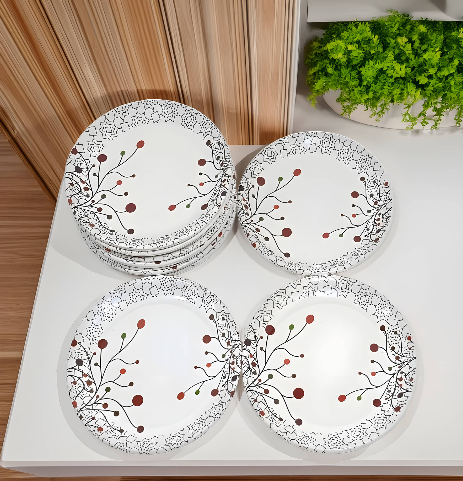 Inpro 12 Pcs Melamine Multi Color Quarter Plate Inpro 12 Pcs Melamine Multi Color Quarter Plate