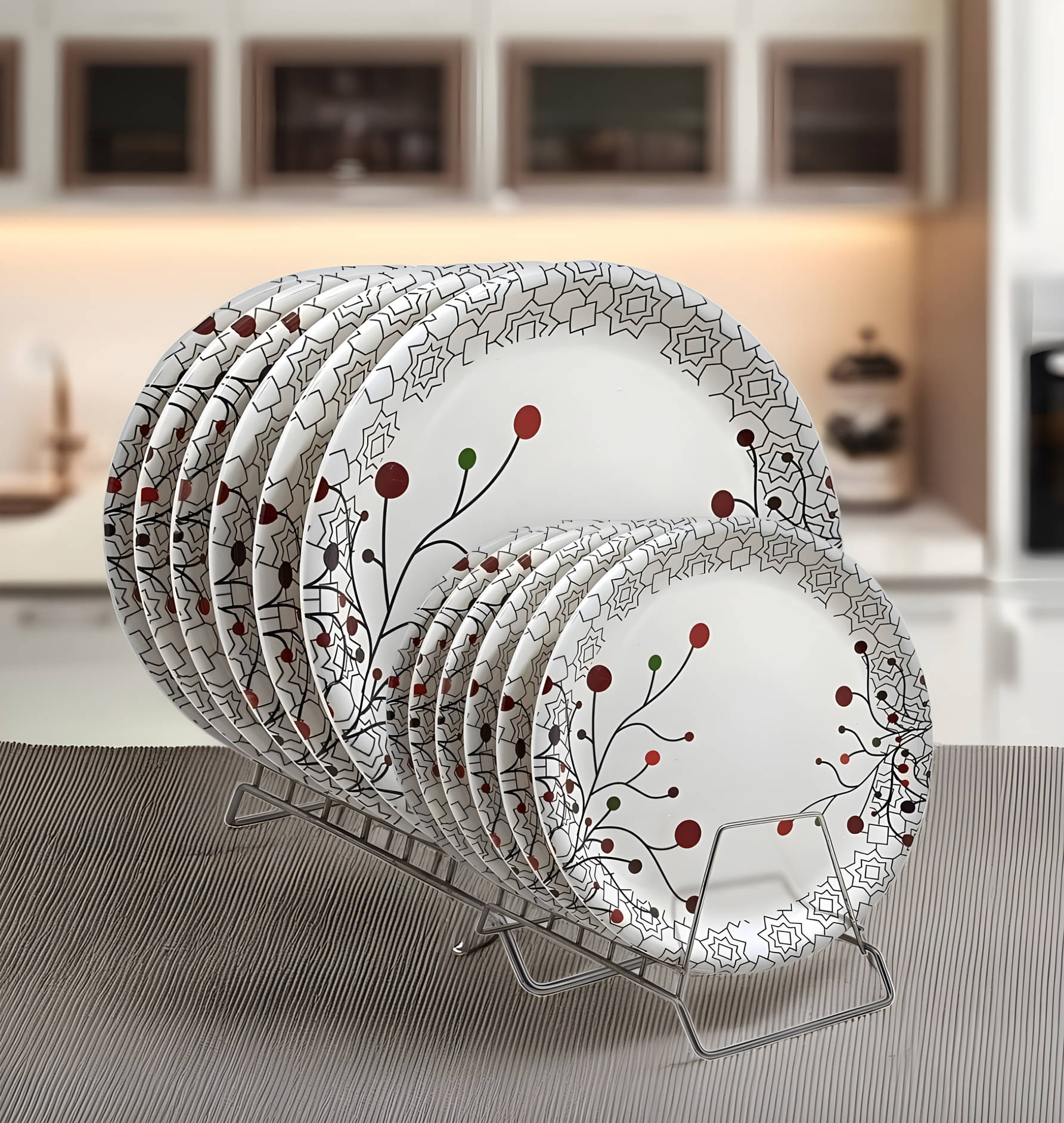 Inpro 12 Pcs Melamine Multi Color Full Plate & Half Plate Inpro 12 Pcs Melamine Multi Color Full Plate & Half Plate