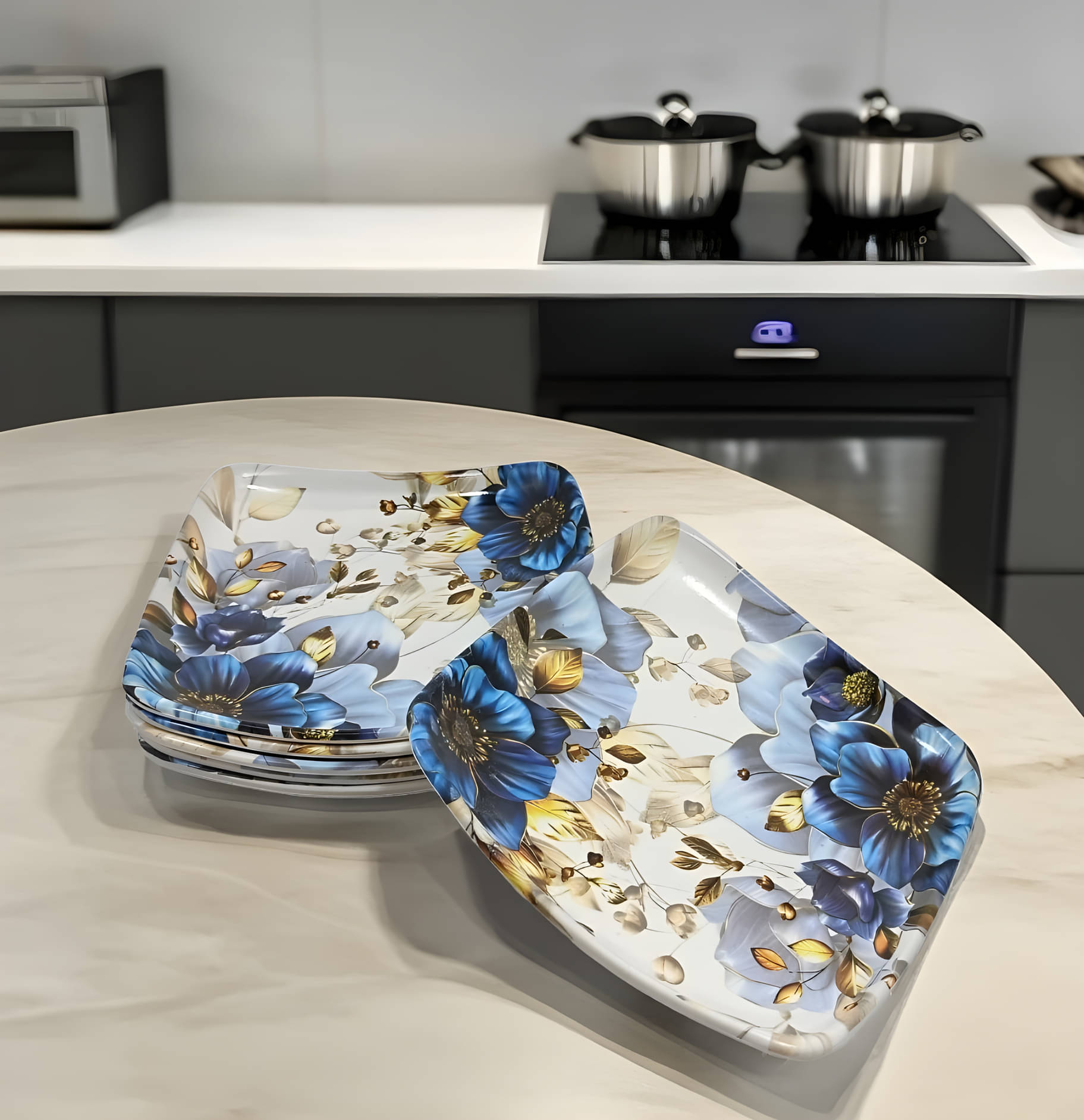 Inpro 6 Pcs Melamine Multi Color Half Plate Inpro 6 Pcs Melamine Multi Color Half Plate