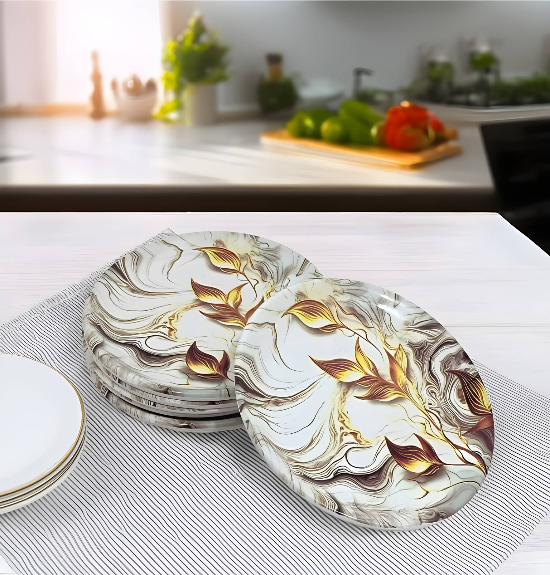 Inpro 6 Pcs Melamine Multi Color Quarter Plate Inpro 6 Pcs Melamine Multi Color Quarter Plate